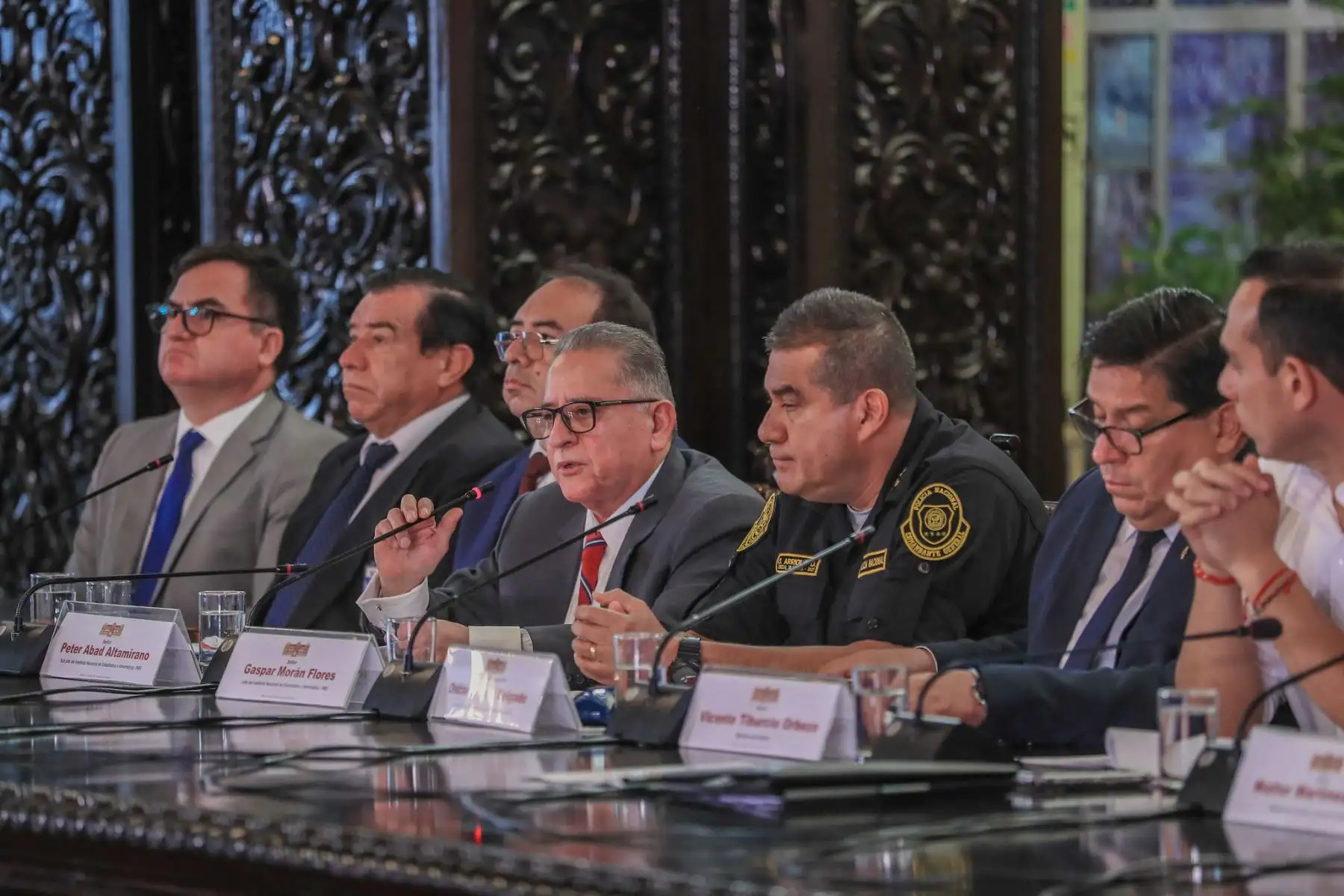 Desde Palacio de Gobierno, el presidente de la República, José Jerí, lideró la presentación de la reducción de cifras de casos de homicidio y sicariato entre el 2022 y el 2025, a cargo del Instituto Nacional de Estadística e Informática INEI, el jueves 22 de enero de 2026. Foto: ANDINAPresidencia