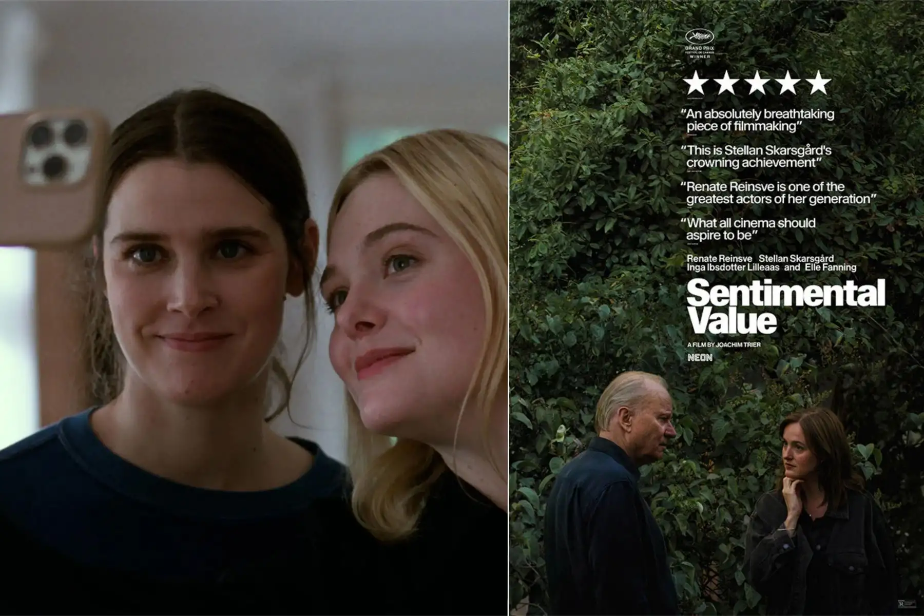 Sentimental Value es un drama dirigido por Joachim Trier que explora los vínculos familiares, la memoria y las emociones no resueltas. Protagonizada por Renate Reinsve y Stellan Skarsgård, la historia gira en torno a una familia marcada por silencios y afectos contenidos. Con una mirada íntima y sensible, la película reflexiona sobre el peso del pasado y las relaciones que definen la identidad. Foto: ANDINA/Composición digital