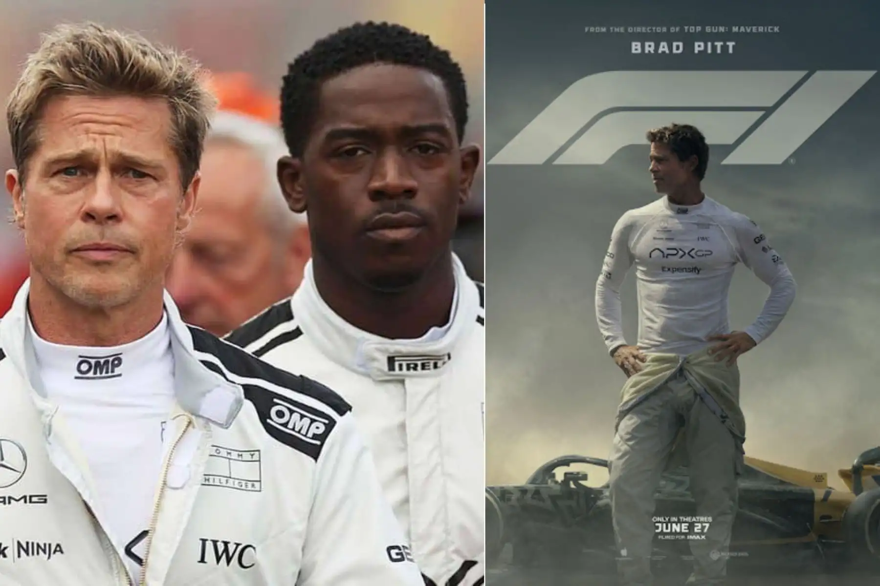 F1 es un drama deportivo dirigido por Joseph Kosinski (Top Gun: Maverick) y protagonizado por Brad Pitt, quien encarna a un expiloto de Fórmula 1 que regresa a las pistas para guiar a una joven promesa. Rodada durante Grandes Premios reales, la película ofrece una mirada intensa y realista al mundo del automovilismo de élite. Foto: ANDINA/Composición digital