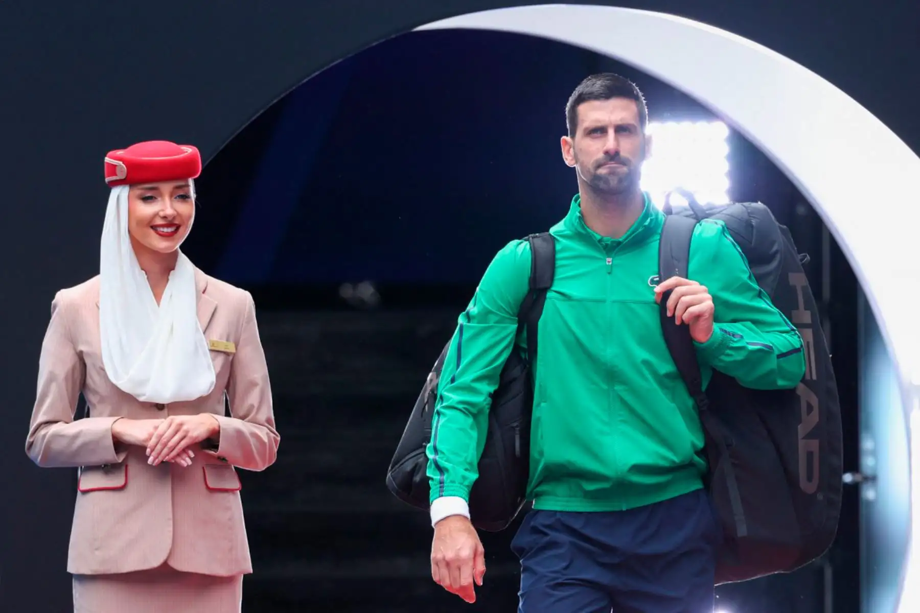 El serbio Novak Djokovic llega a su partido de cuartos de final individual masculino contra el italiano Lorenzo Musetti en el undécimo día del torneo de tenis Abierto de Australia en Melbourne.
Foto: AFP