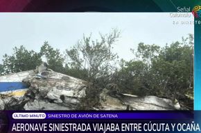 Captura de video muestra los restos de la nave siniestrada en el noreste de Colombia. Imagen: Internet/Medios.