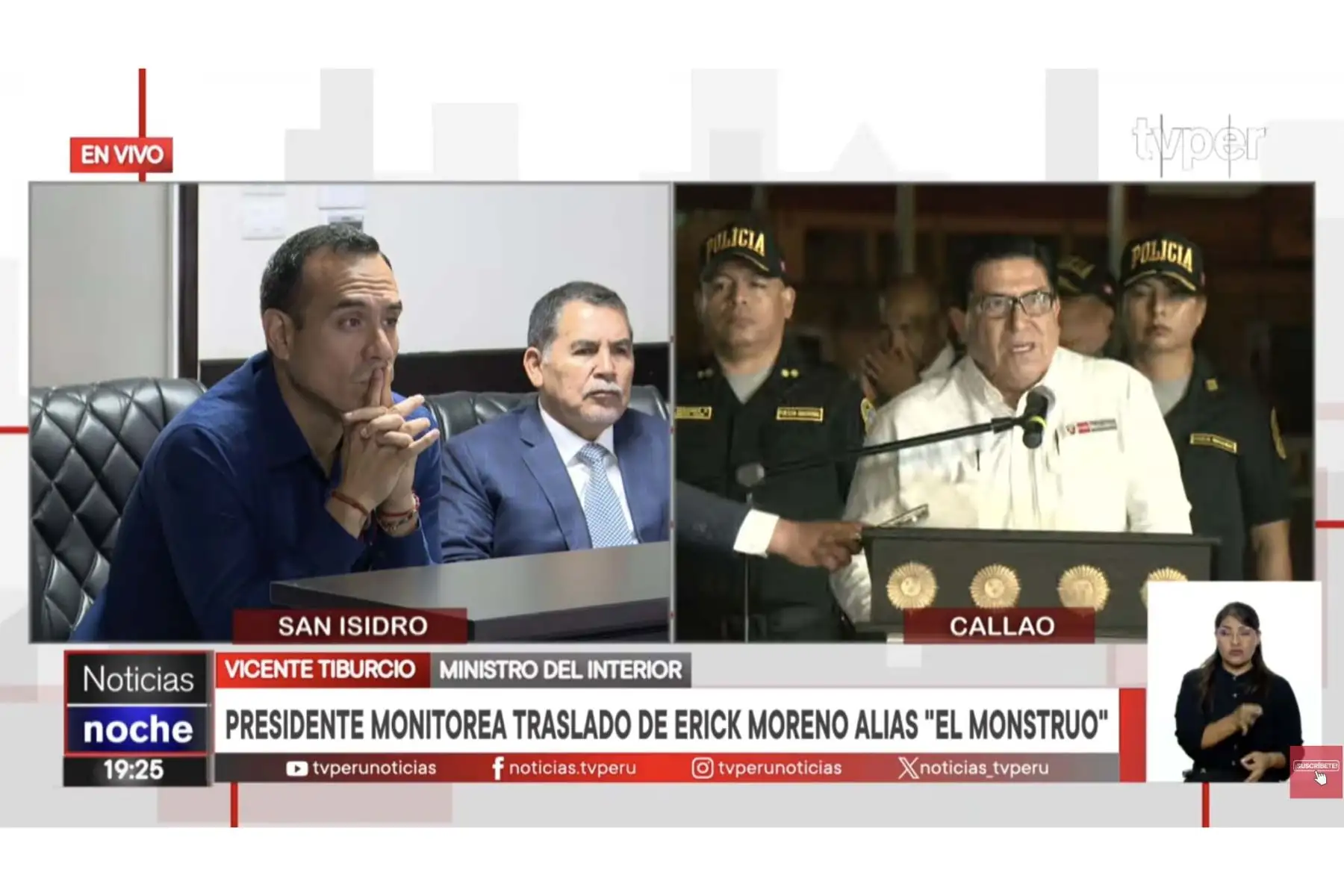 El operativo evidenció la coordinación interinstitucional del Estado en acciones destinadas a fortalecer la seguridad ciudadana y el cumplimiento de la ley. Foto: Captura TV