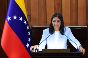 Delcy Rodríguez, presidenta interina de Venezuela. Foto: AFP
