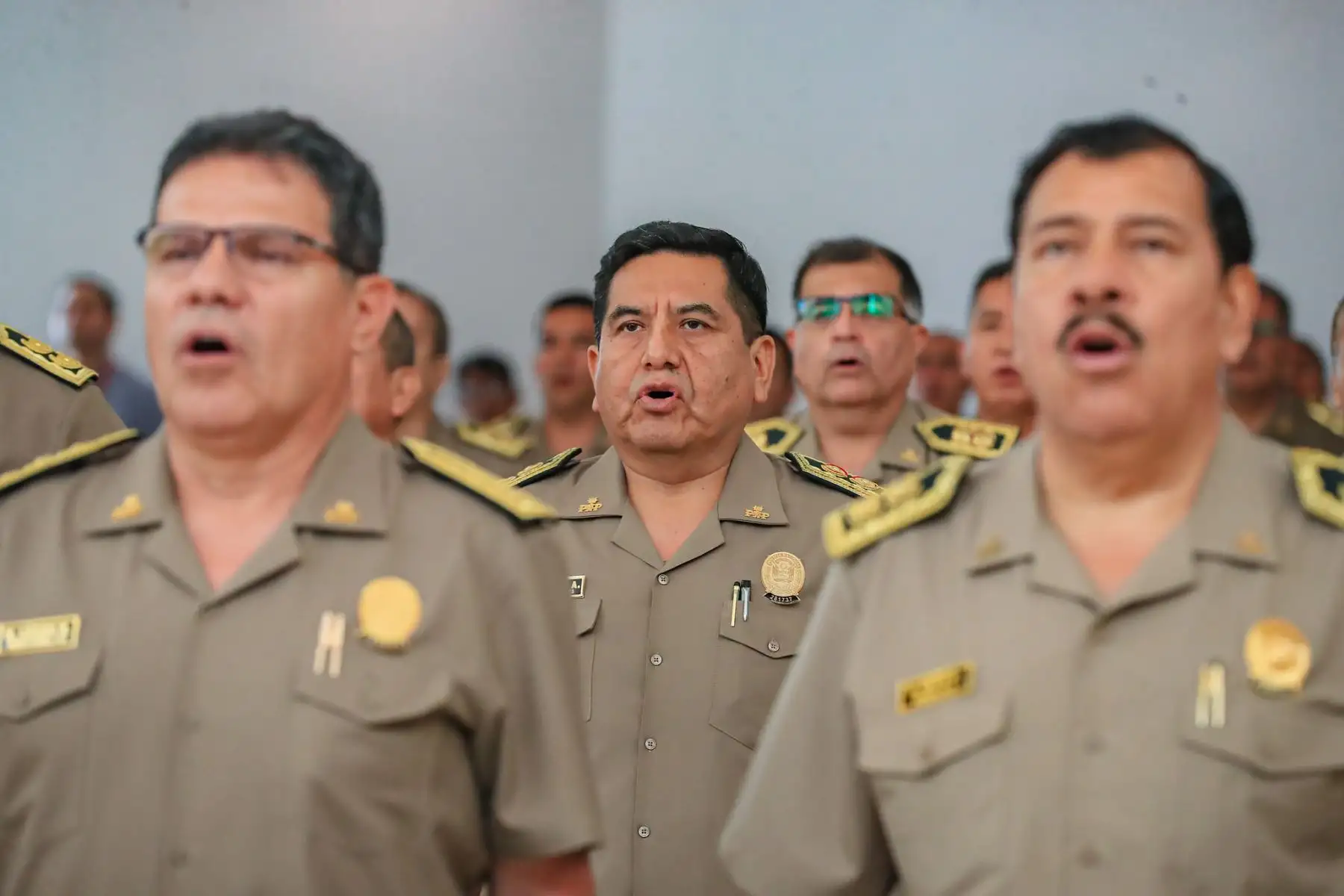 Presidente de la república, José Jerí, junto al comandante General de la Policía Nacional, Oscar Arriola, participan en la clausura de la Reunión de Comando Policial – RECOPOL 2026. 
Foto: ANDINA/Prensa Presidencia