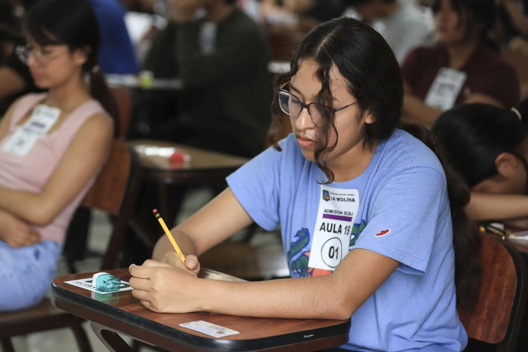Hoy domingo 1 de febrero, más de 1,800 jóvenes participan en el examen de admisión 2026-I de la Universidad Nacional Agraria La Molina (UNALM), uno de los centros de estudios superiores más importantes del país en formación científica, agraria y ambiental. Foto: ANDINA/Jhonel Rodríguez Robles