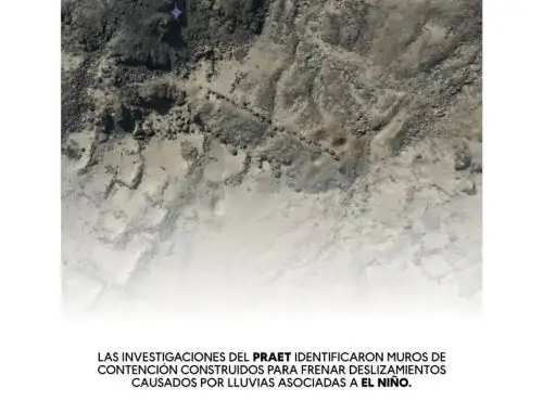 Una investigación, liderada por la arqueóloga Ana Cecilia Mauricio directora del Proyecto Arqueológico Los Morteros-Pampa de las Salinas (PRAET), halló evidencias de muros de contención ante eventos del Fenómeno El Niño de 4,000 años de antigüedad en el sitio arqueológico Salinas de Chao, en La Libertad. Foto: Archivo PRAET-PUCP
