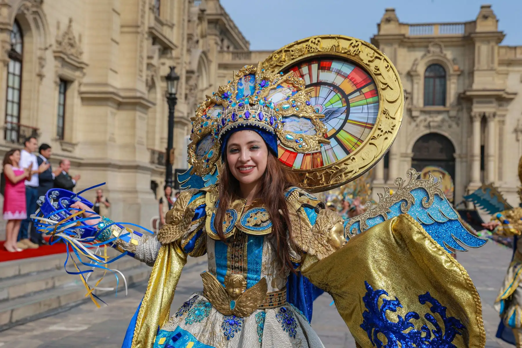 Presidente José Jerí recibe en el patio de Palacio de Gobierno a representantes del carnaval de Cajamarca 2026. Foto: ANDINA/Prensa Presidencia