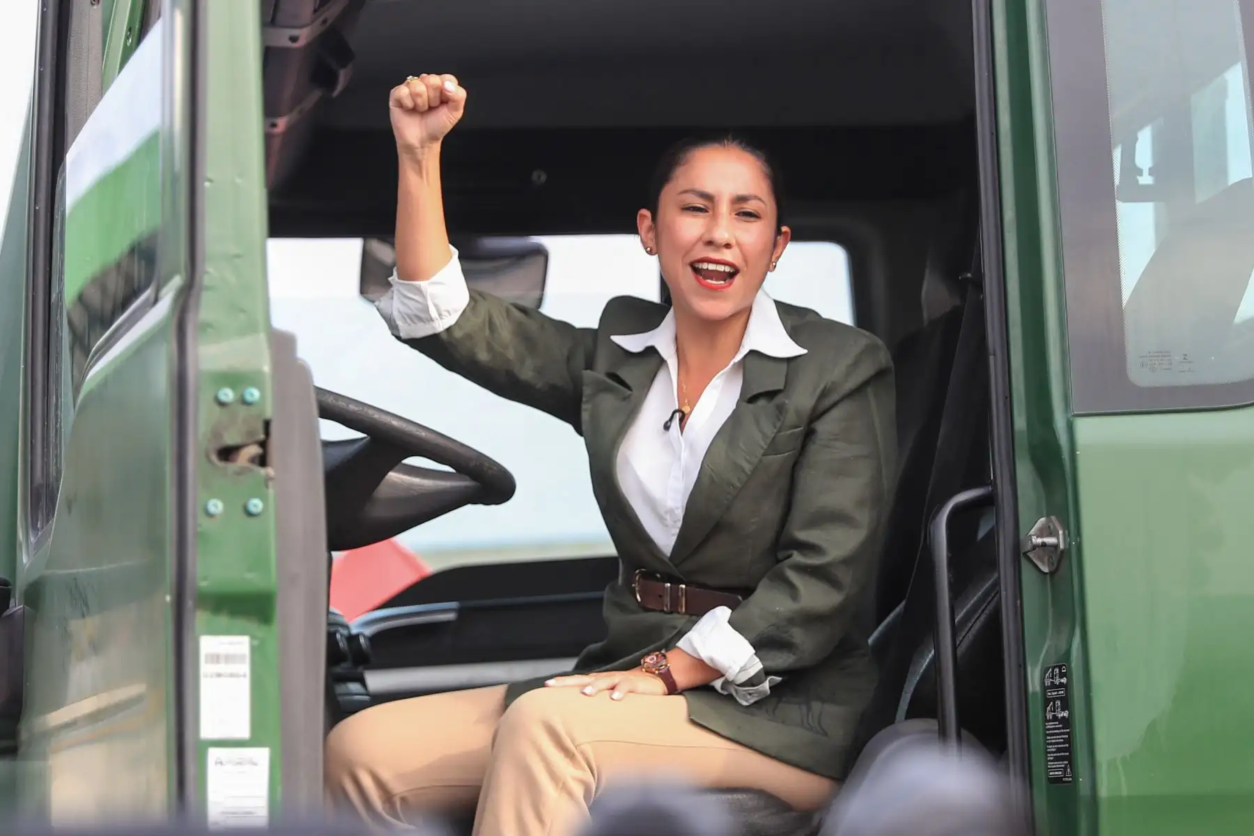 Lesly Shica Ministra de desarrollo e inclusión social estuvo presente en el  lanzamiento de las campañas de Plataformas Itinerantes de Acción Social (PIAS) Terrestres 2026 Foto: ANDINA/Ricardo Cuba
