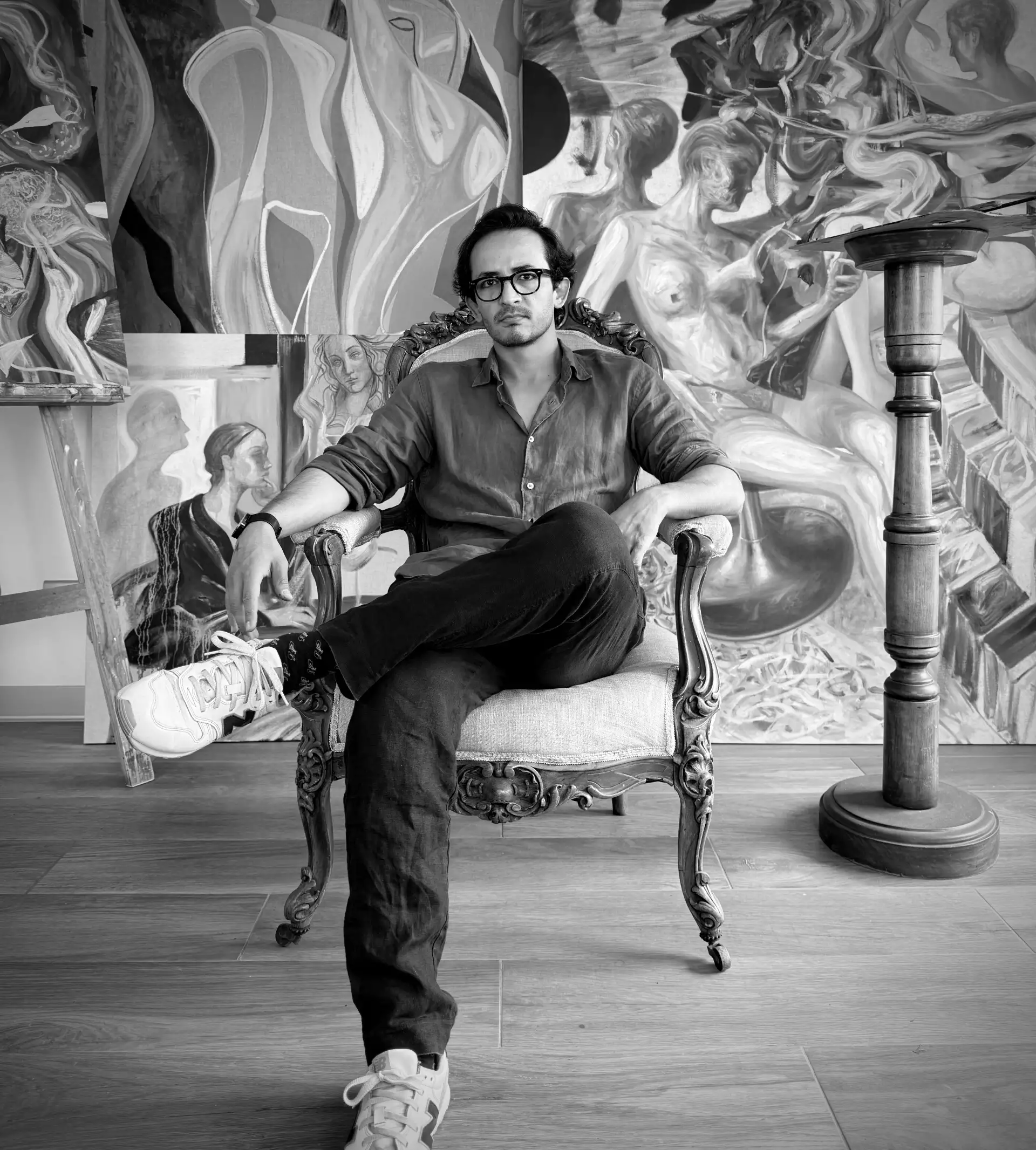 David Habibzadeh presenta “Diálogo con el pasado”, muestra donde reinterpreta la historia de la pintura desde un gesto neoexpresionista.