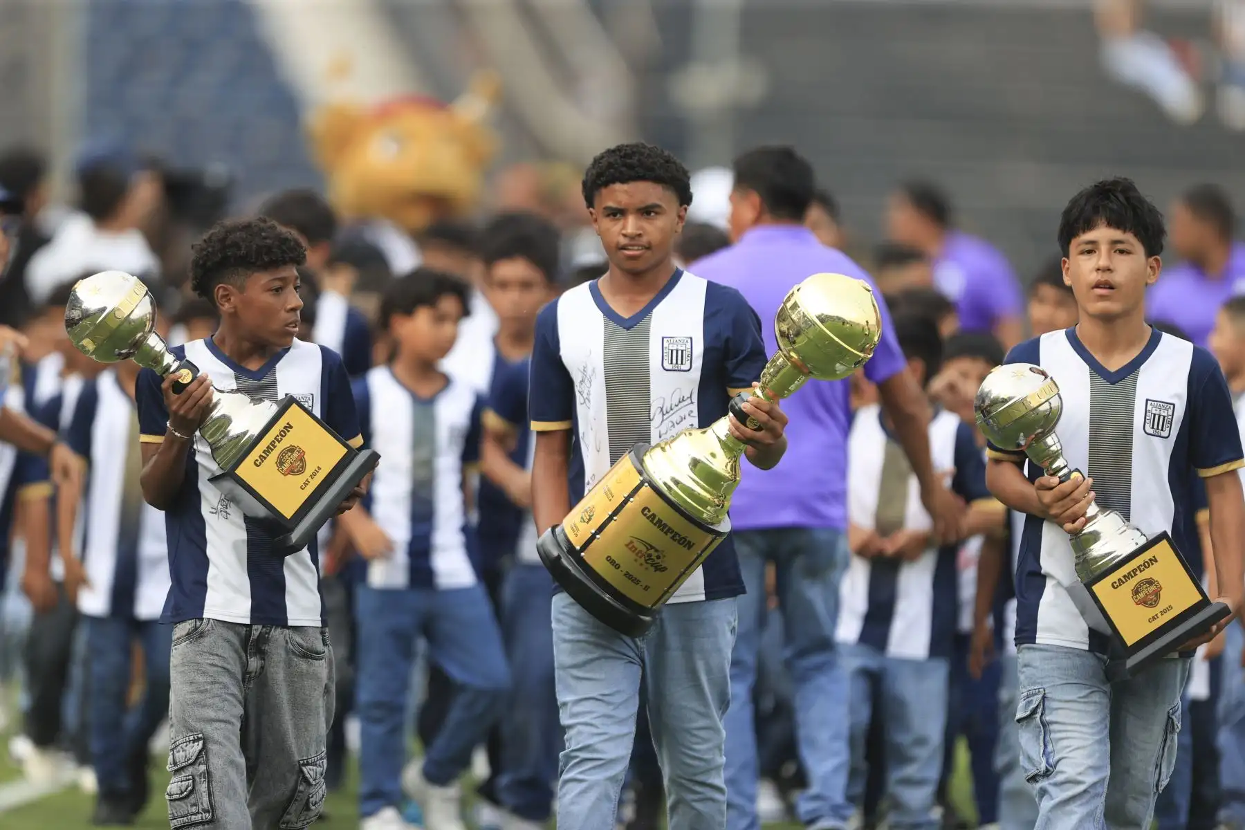Hinchas blanquiazules esperan el inicio del partido entre Alianza Lima y Comerciantes Unidos por la fecha 2 del Torneo Apertura de la Liga 1. El partido será en el estadio Alejandro Villanueva de La Victoria. Foto: ANDINA/Jhonel Rodríguez Robles