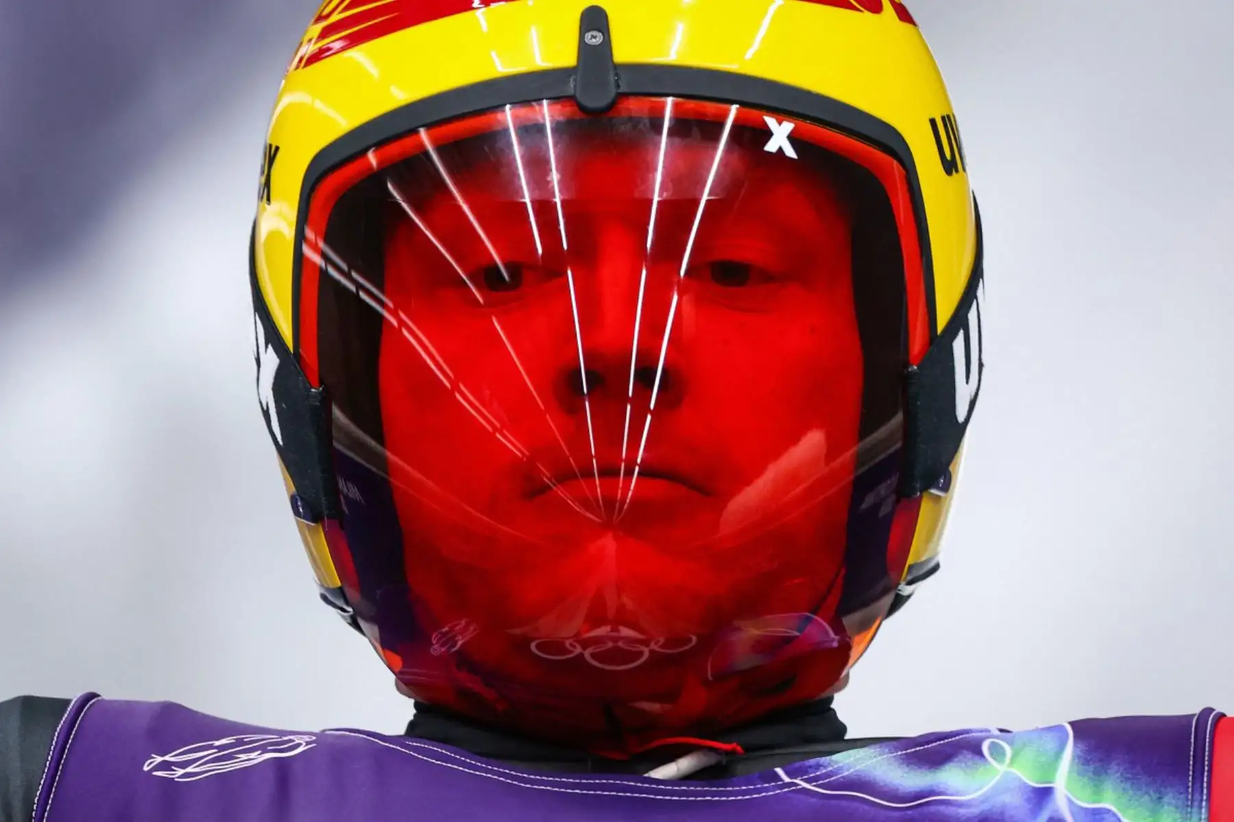 El alemán Max Langenhan compite en la primera manga de la prueba individual masculina de luge en el Cortina Sliding Centre durante los Juegos Olímpicos de Invierno Milano Cortina 2026. Foto: ANDINA/AFP