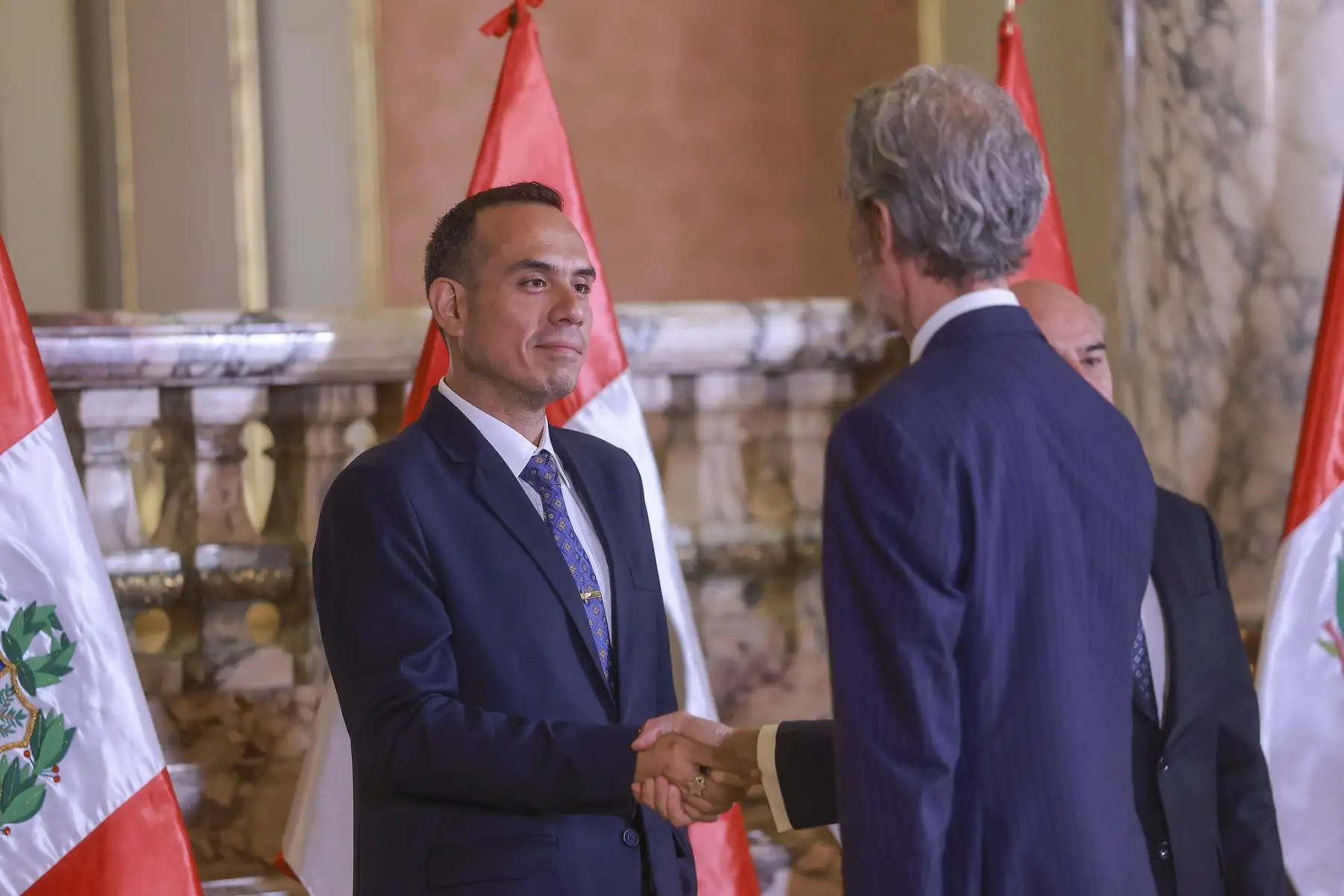 En Palacio de Gobierno, el presidente de la república, José Jerí, recibió el saludo del Cuerpo Diplomático acreditado en el Perú, integrado por embajadores, encargados de negocios y representantes de organismos internacionales . Foto: ANDINA/Prensa Presidencia