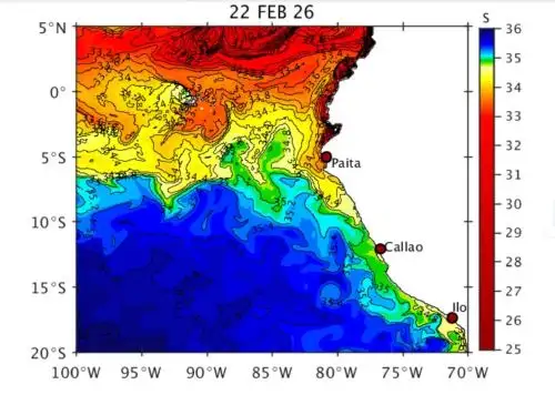 El Enfen confirma que el calentamiento del mar se ha acelerado y por ello se anuncia que el Fenómeno El Niño se presentará desde marzo y eso incrementará la intensidad de las lluvias en la costa norte. ANDINA/Difusión