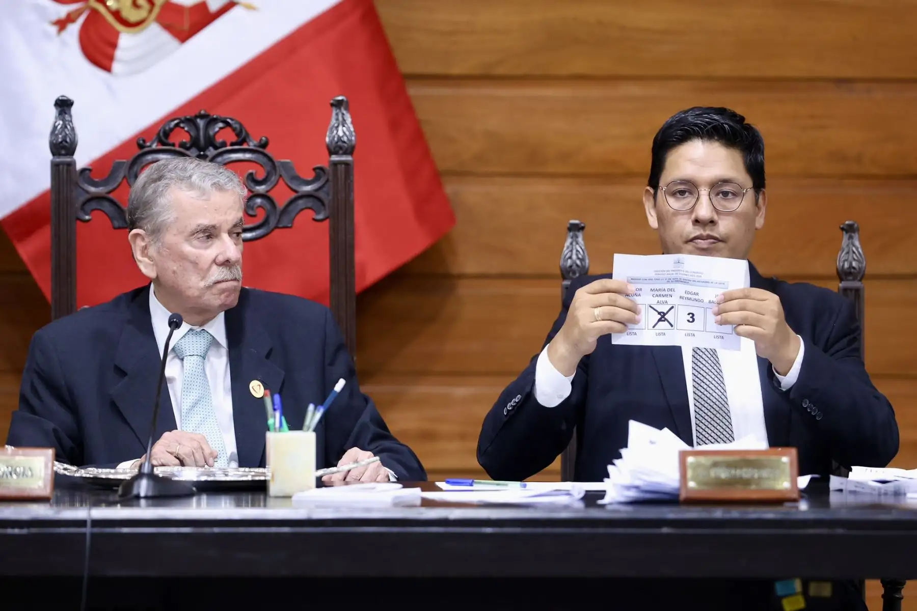 Votación para elección del titular del congreso, quien asumirá la presidencia del Perú. Foto: ANDINA/Difusión