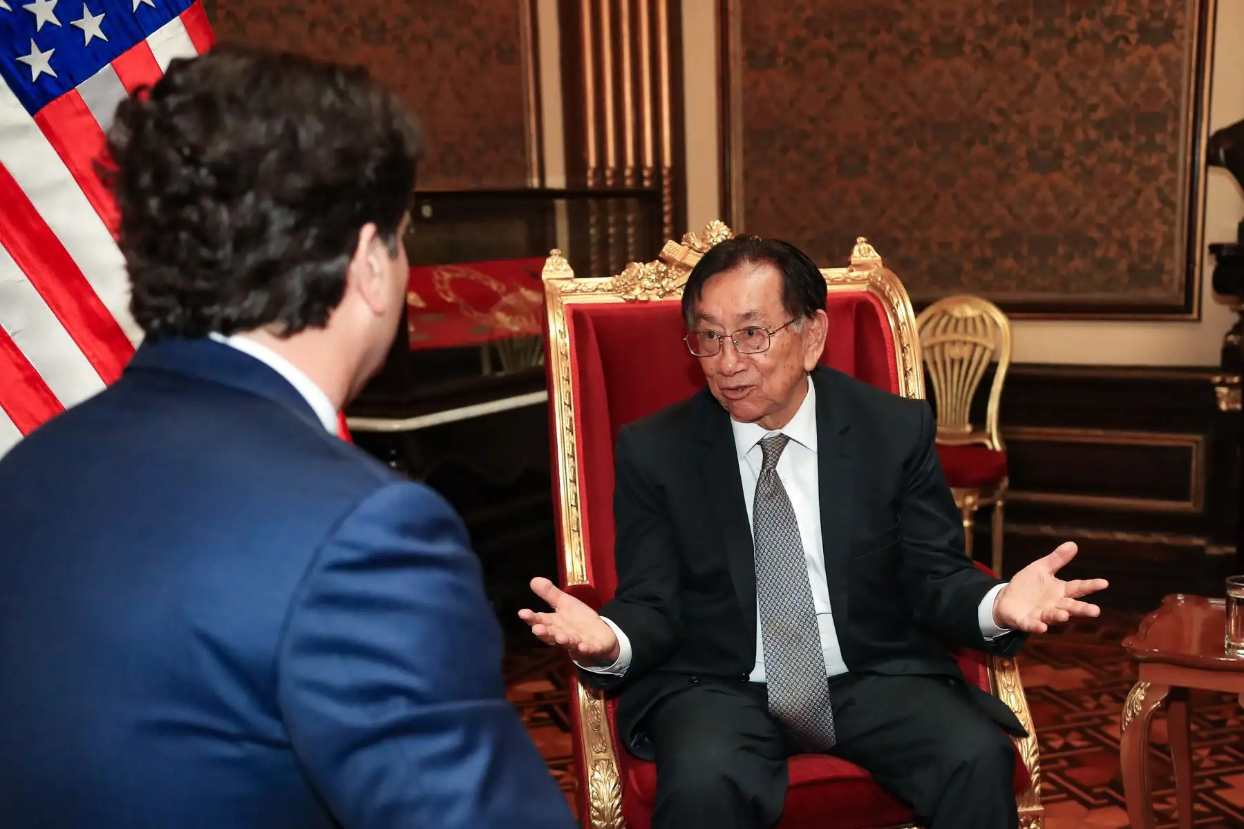 El presidente José María Balcázar sostuvo una reunión con el embajador de Estados Unidos, Bernie Navarro.

Foto: ANDINA/Prensa Presidencia