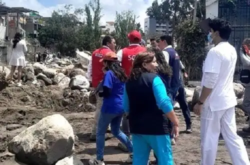 Brigadistas del Minsa se encuentran en Arequipa y en otras zonas impactadas por las lluvias intensas brindando atención de salud a la población damnificada y afectada por los eventos naturales. ANDINA/Difusión