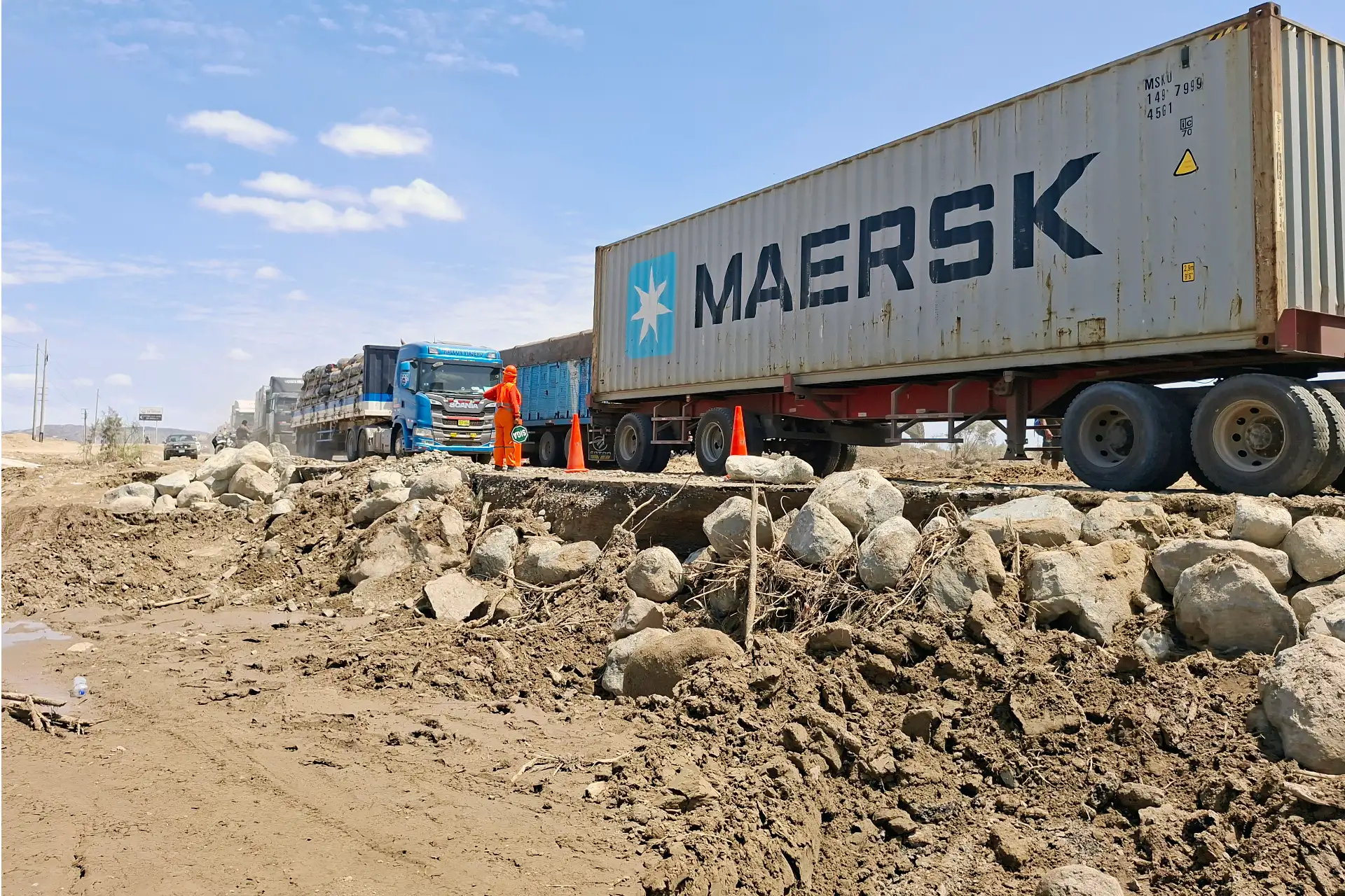 Restablecimiento del tránsito en la Panamericana Sur, en Ica. Foto: ANDINA/Difusión