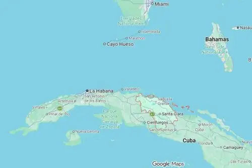 Mapa de localización de la provincia de Villa Clara, en Cuba. Imagen: Google Maps.