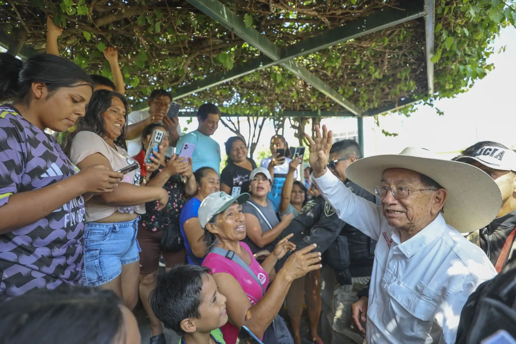 Presidente José María Balcázar, llega al distrito de Oyotún en Lambayeque. Foto: Presidencia