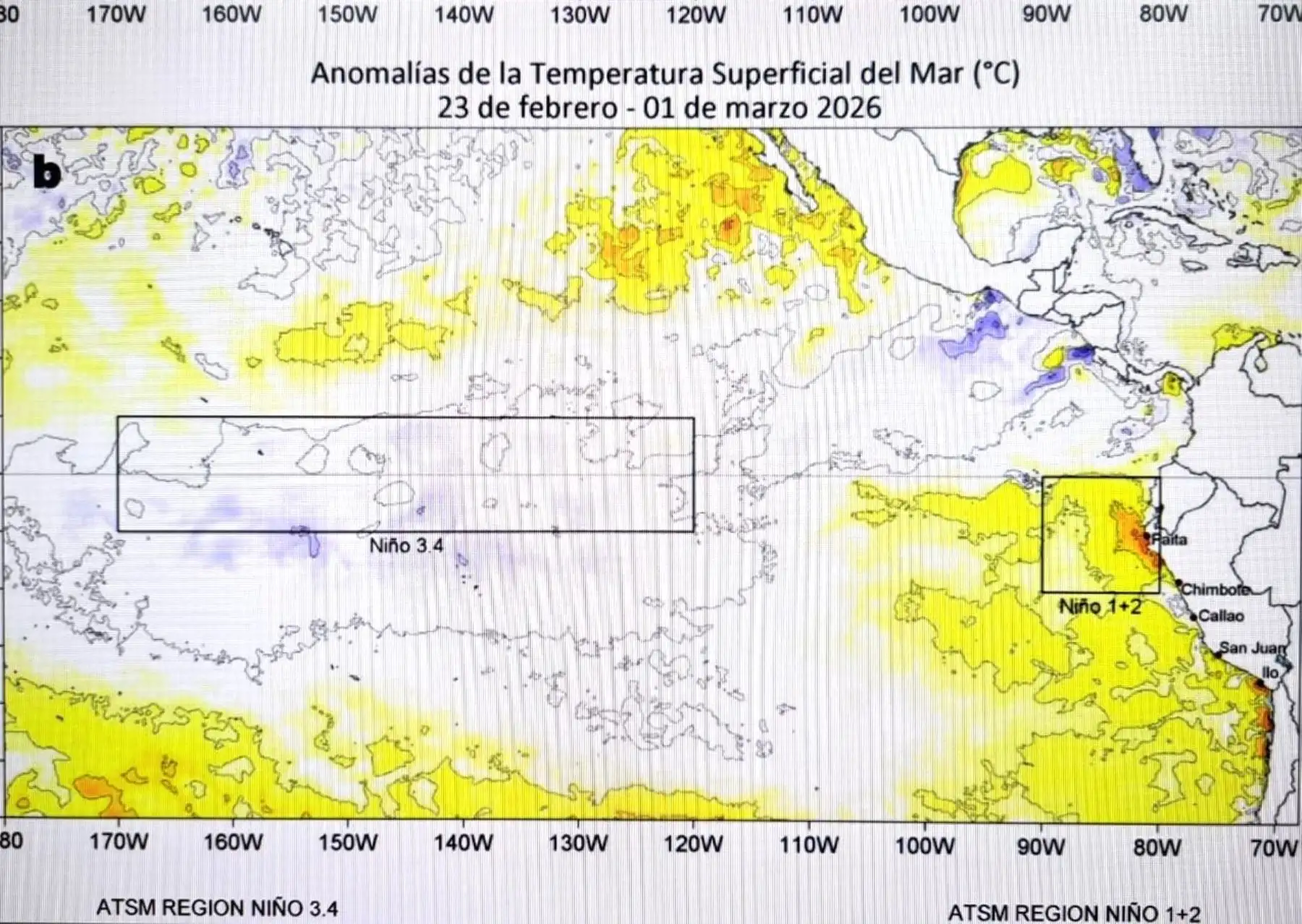 El Fenómeno El Niño Costero ya está en el Perú debido a la evolución sostenida del calentamiento del mar frente al litoral norte y centro del país., aunque es un evento calificado de débil, ya comienza a sentirse sus efectos en nuestro país con un incremento de la temperatura ambiental en las ciudades costeras y lluvias más intensas, en especial, en la costa norte. ANDINA/Difusión