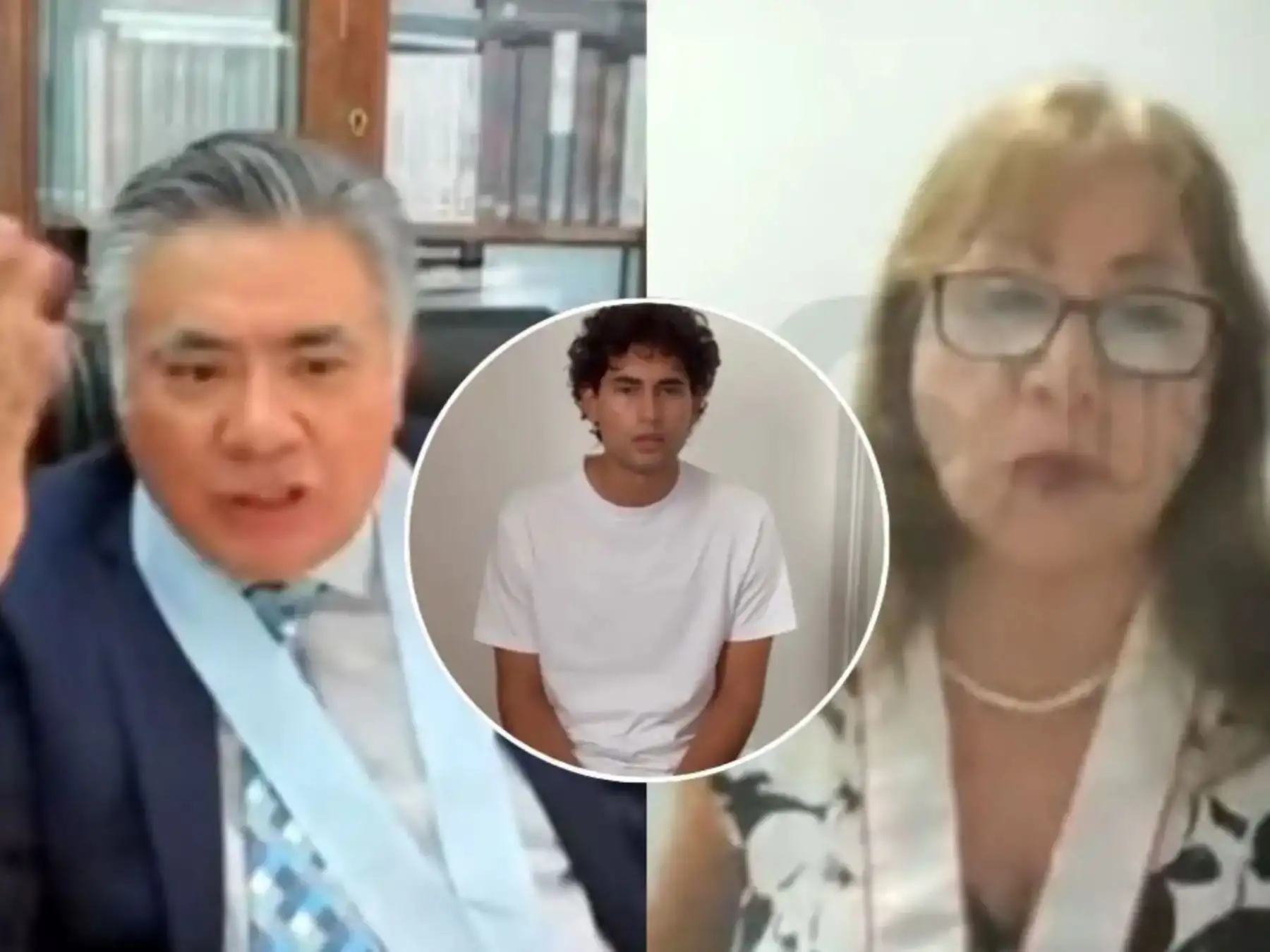 El abogado César Nakazaki y la fiscal Yanet Roller expusieron sus argumentos en la audiencia de prisión preventiva contra Adrián Villar. Foto: Captura: Justicia TV