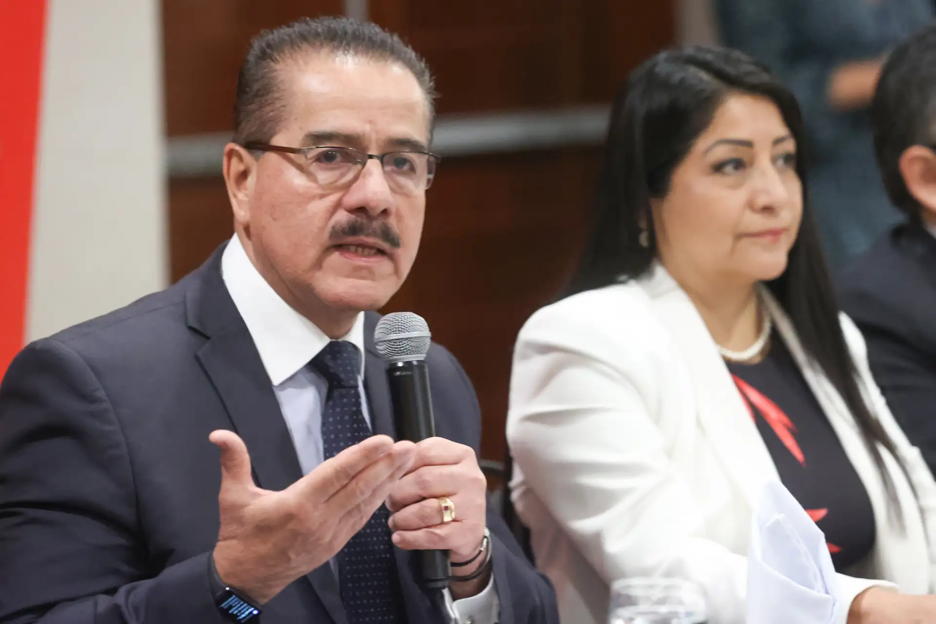 Premier Denisse Miralles junto al Ministro de Salud, Luis Quiroz participan en la Sesión Informativa "Unidos contra la Anemia: Alianzas Transformadoras en OxI
Foco: regiones Arequipa, Cusco, Loreto y Huancavelica.  Foto: ANDINA/Melina Mejía