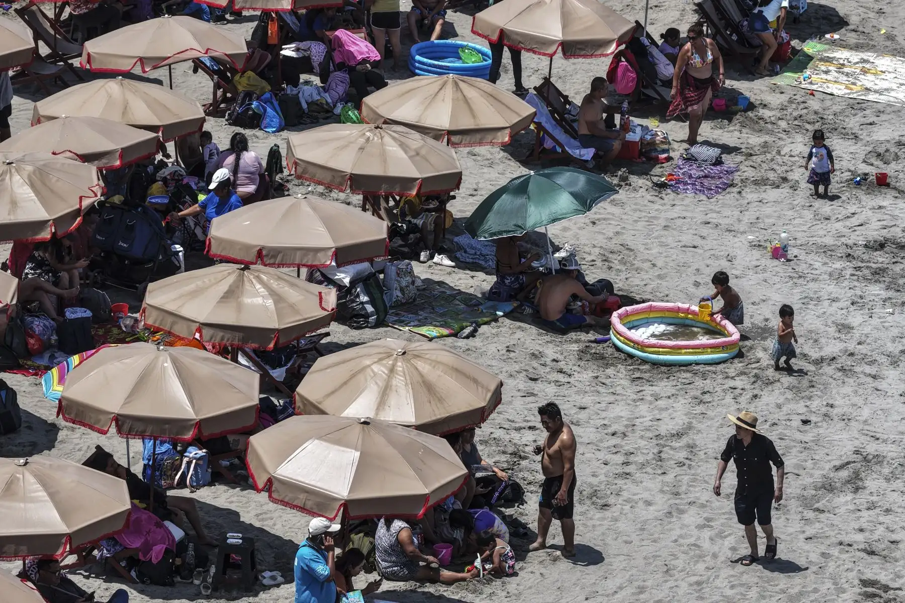 Las altas temperaturas que se registran en Lima llevan a numerosos veraneantes a acudir a las playas de la Costa Verde para mitigar el intenso calor. Decenas de personas aprovechan la jornada para refrescarse en el mar y disfrutar del sol en el litoral limeño. Foto: ANDINA/Jhonel Rodríguez Robles