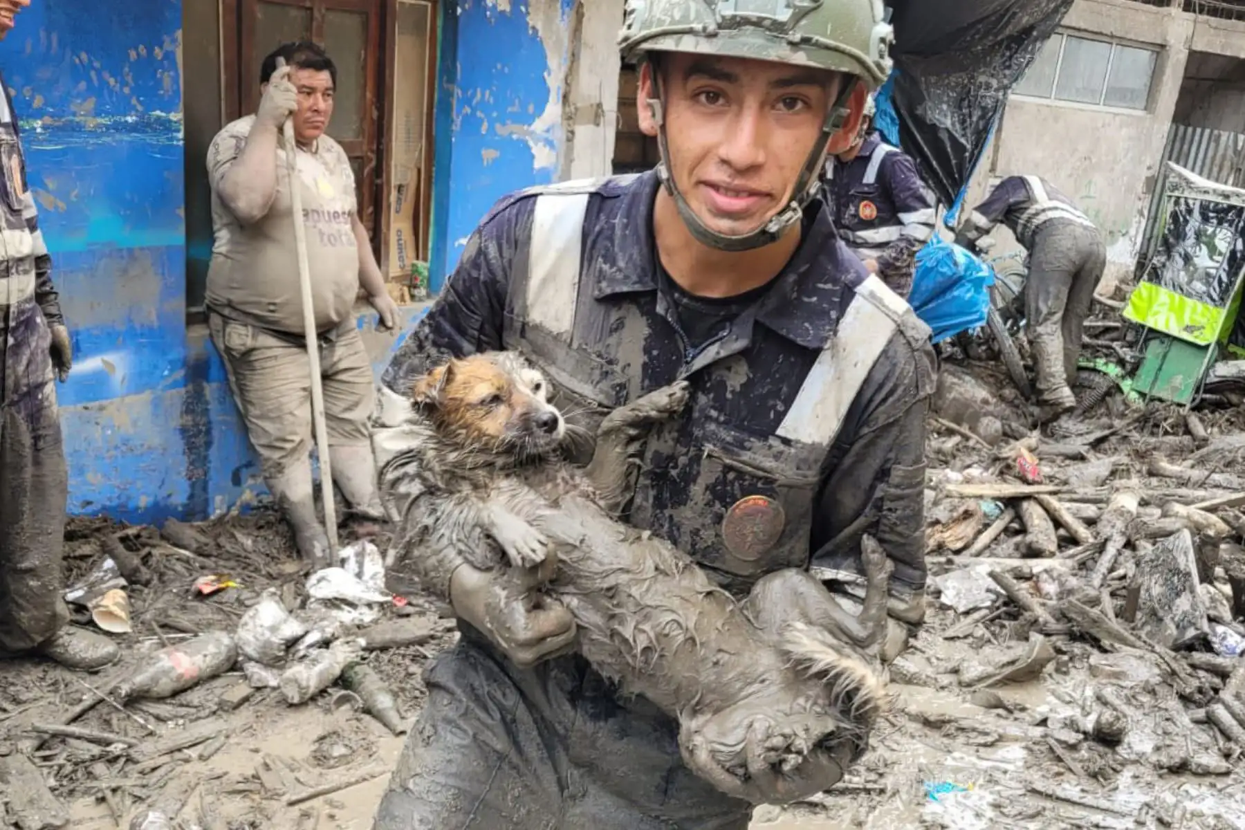 En Ayna, Ayacucho, nuestras Fuerzas Armadas trabajan sin descanso para rescatar, evacuar y ayudar a las familias que hoy lo han perdido casi todo. Foto: ANDINA/Difusión