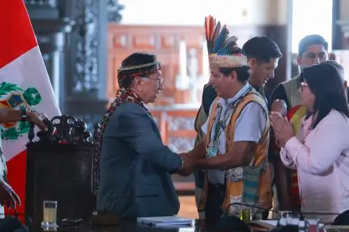 Presidente José María Balcázar recibió esta tarde a representantes de la Organización Nacional de la Justicia Especial Indígena (ONAJEPINC)