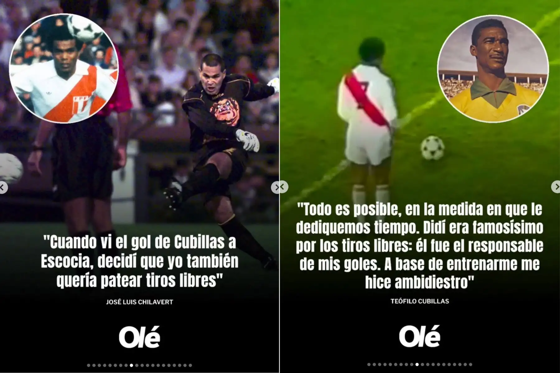 El diario argentino Olé destacó la trayectoria del exfutbolista peruano Teófilo Cubillas, quien cumplió 77 años y es considerado uno de los grandes referentes del fútbol sudamericano. En una publicación difundida en redes sociales, el medio lo calificó como “Nene Inca” y recordó elogios históricos que lo señalaban como sucesor de Pelé, además de resaltar su elegancia en el juego, precisión en tiros libres y su aporte goleador en mundiales. Foto: Composición con capturas de pantalla