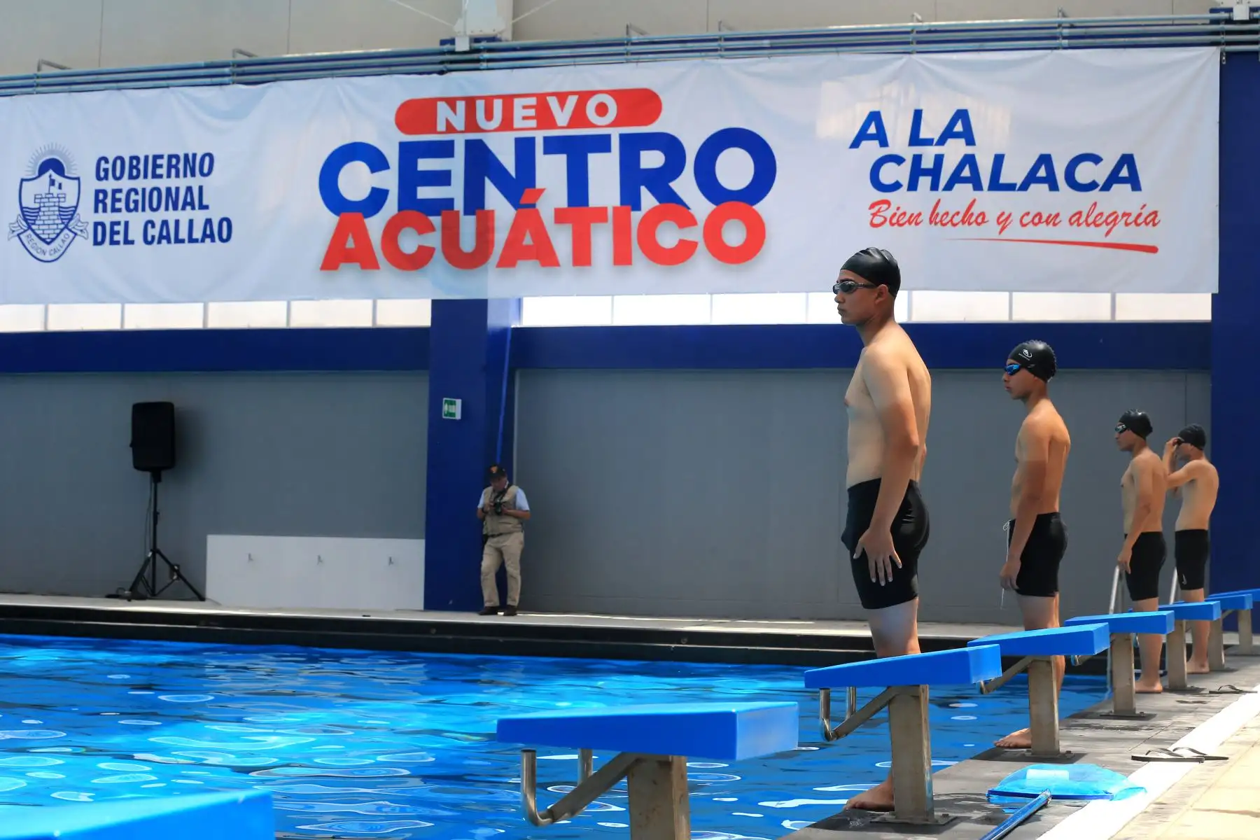 Gobierno Regional inaugura renovado Centro Acuático de la Villa Deportiva del Callao.Foto: ANDINA/Héctor Vinces