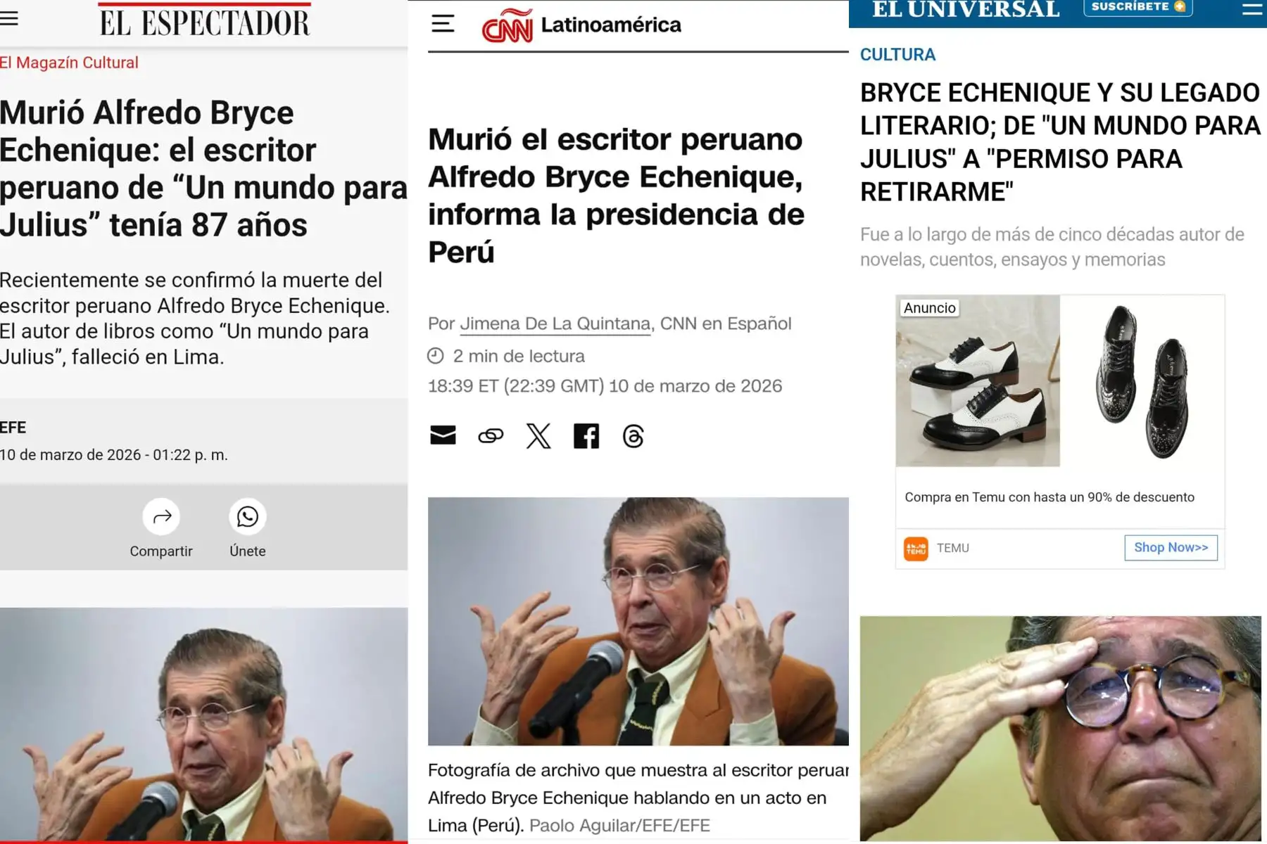 Alfredo Bryce Echenique llevó la literatura peruana al mundo con una voz única. Foto: ANDINA/Difusión