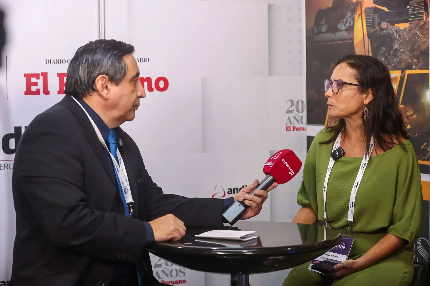 Pamela Antonioli De Rutté, Gerente General en Hub de Innovación Minera del Perú entrevistada por la Agencia Andina en el marco de la convención INDUMIN 2026.

Foto: ANDINA/Juan Carlos Guzmán Negrini