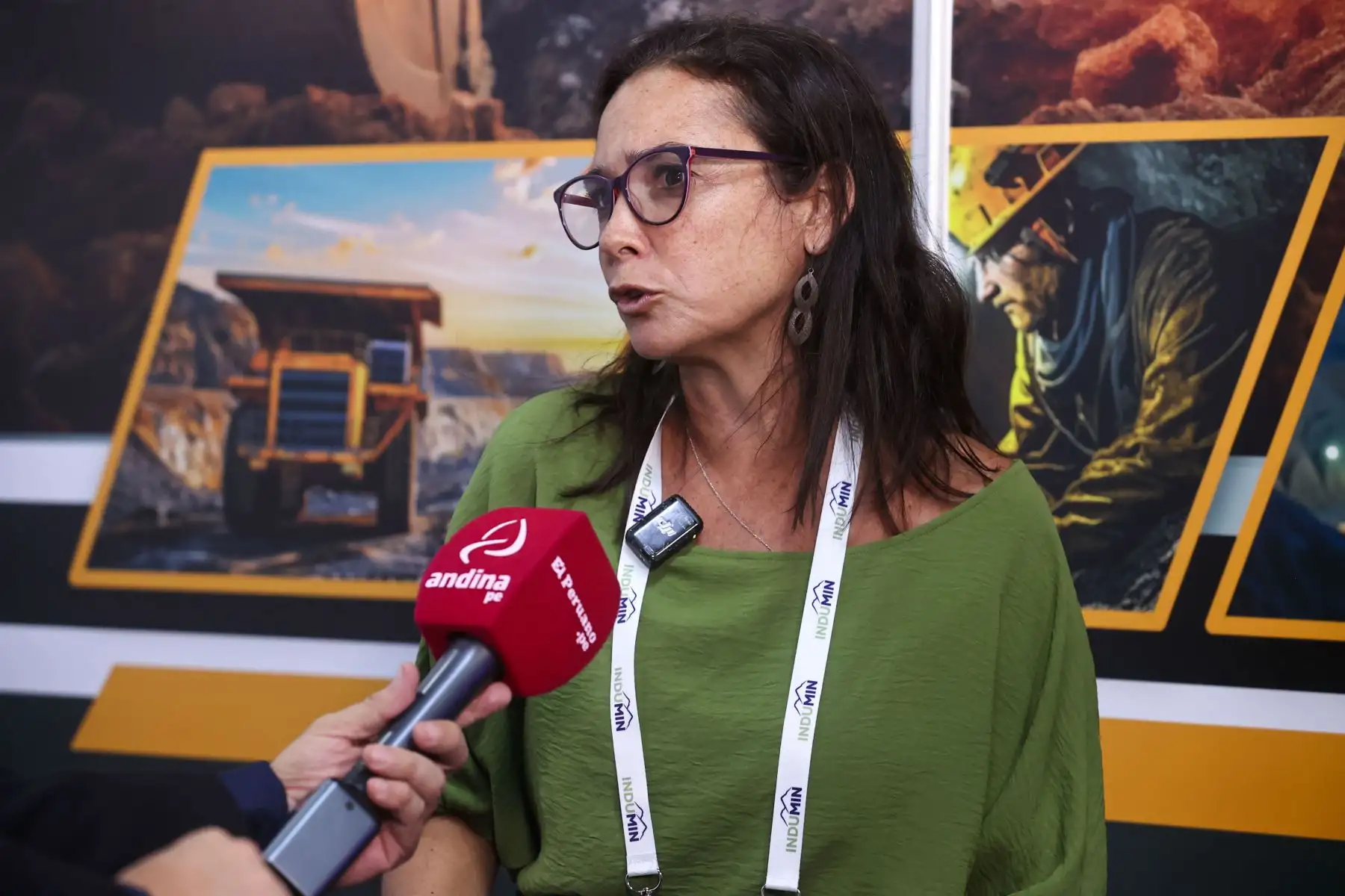 Pamela Antonioli De Rutté, Gerente General en Hub de Innovación Minera del Perú entrevistada por la Agencia Andina en el marco de la convención INDUMIN 2026.

Foto: ANDINA/Juan Carlos Guzmán Negrini