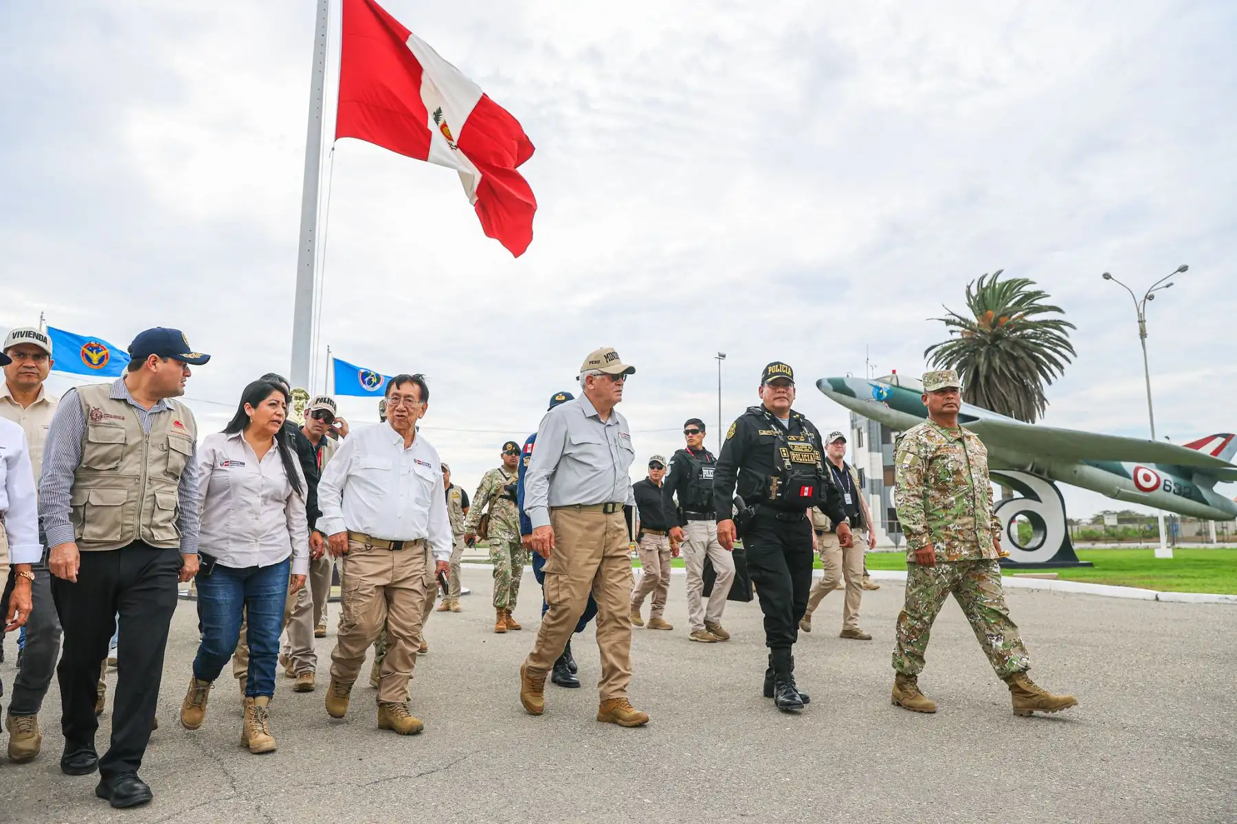 El presidente de la república, José María Balcázar, ya se encuentra en Lambayeque para supervisar personalmente el despliegue de ayuda y la efectividad de las acciones ante la emergencia por lluvias. Foto: Presidencia