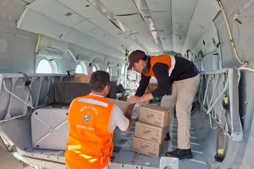 La ayuda hbumanitaria beneficiará a unas 80 familias de Parcoy, región La Libertad, afectadas por un deslizamiento registrado en la víspera. Foto: Cortesía Luis Puell