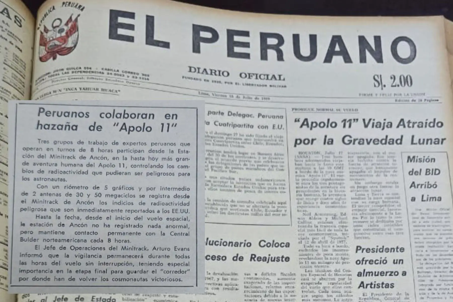 Minintrack de Ancón fue clave en la misión lunar de Apolo 11. Foto: Archivo Histórico El Peruano