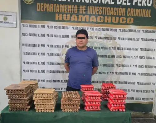 Un total de 410 explosivos fueron incautados por agentes del Departamento de Investigación Criminal (Depincri) de Huamachuco durante un operativo realizado en el distrito de Sartimbamba. en la sierra de La Libertad.
