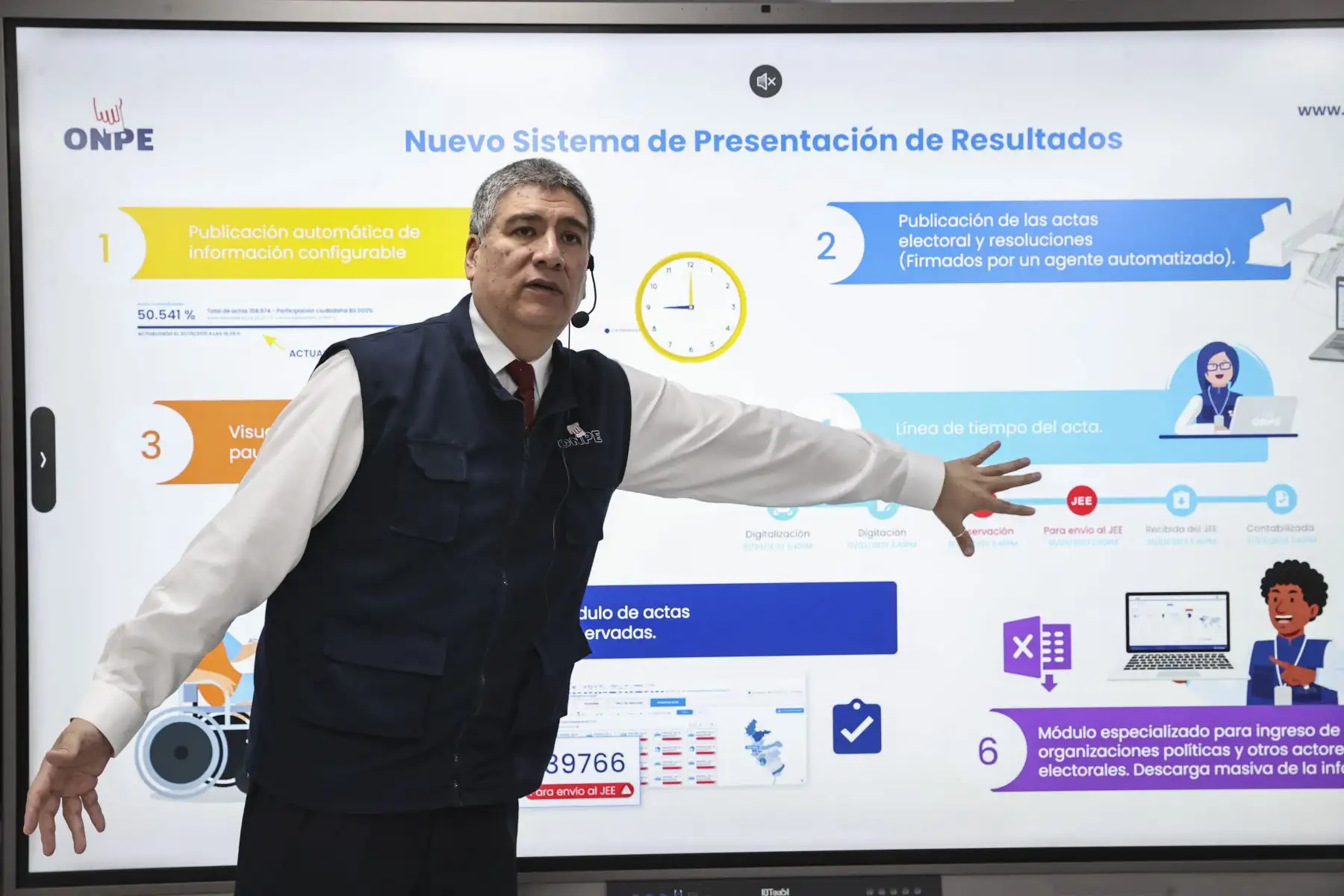 ONPE presenta las nuevas herramientas tecnológicas que se utilizarán en las Elecciones Generales 2026.

Foto:ANDINA / Juan Carlos Guzmán Negrini