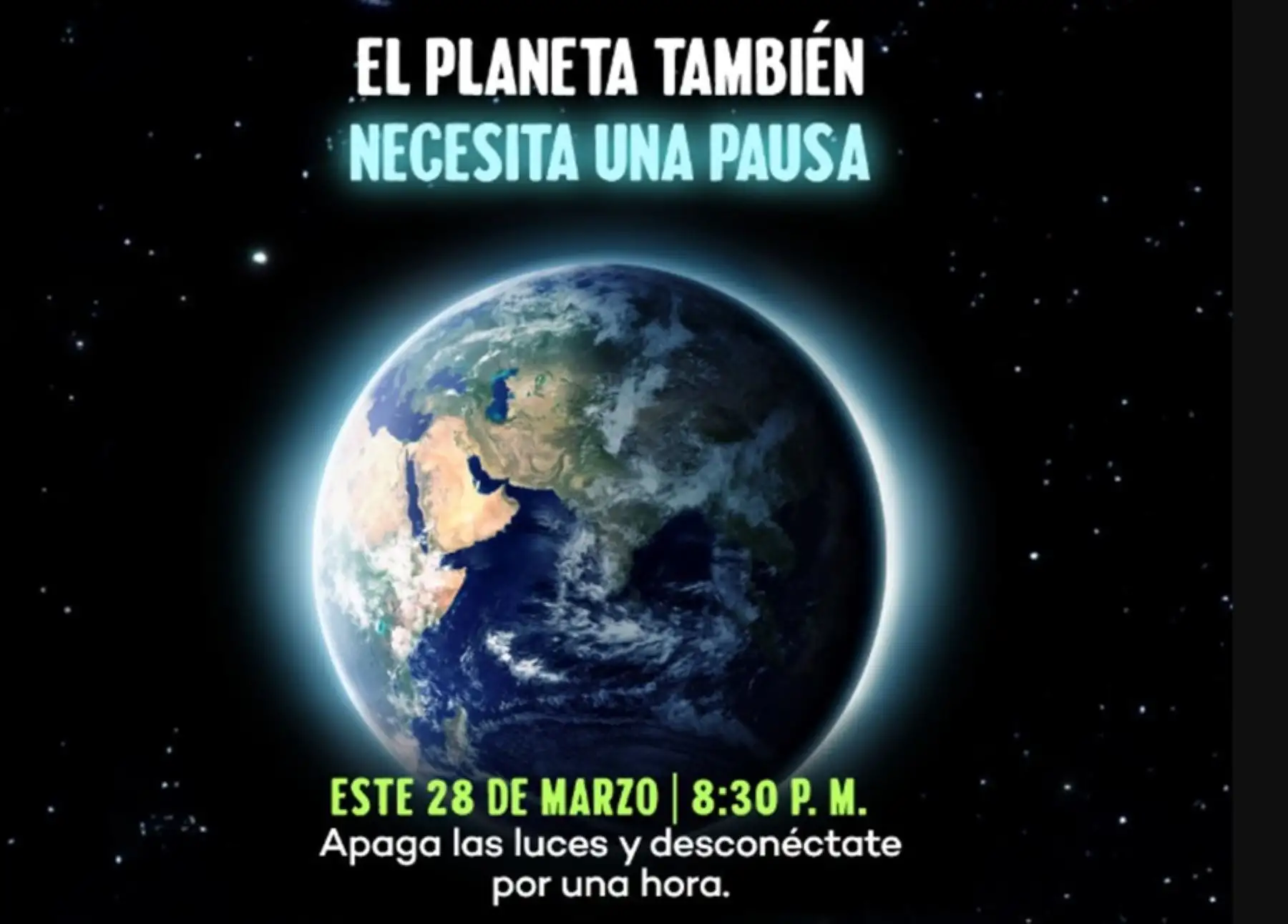 Ministerio del Ambiente invita a ciudadanía a La Hora del Planeta que se realiza hoy