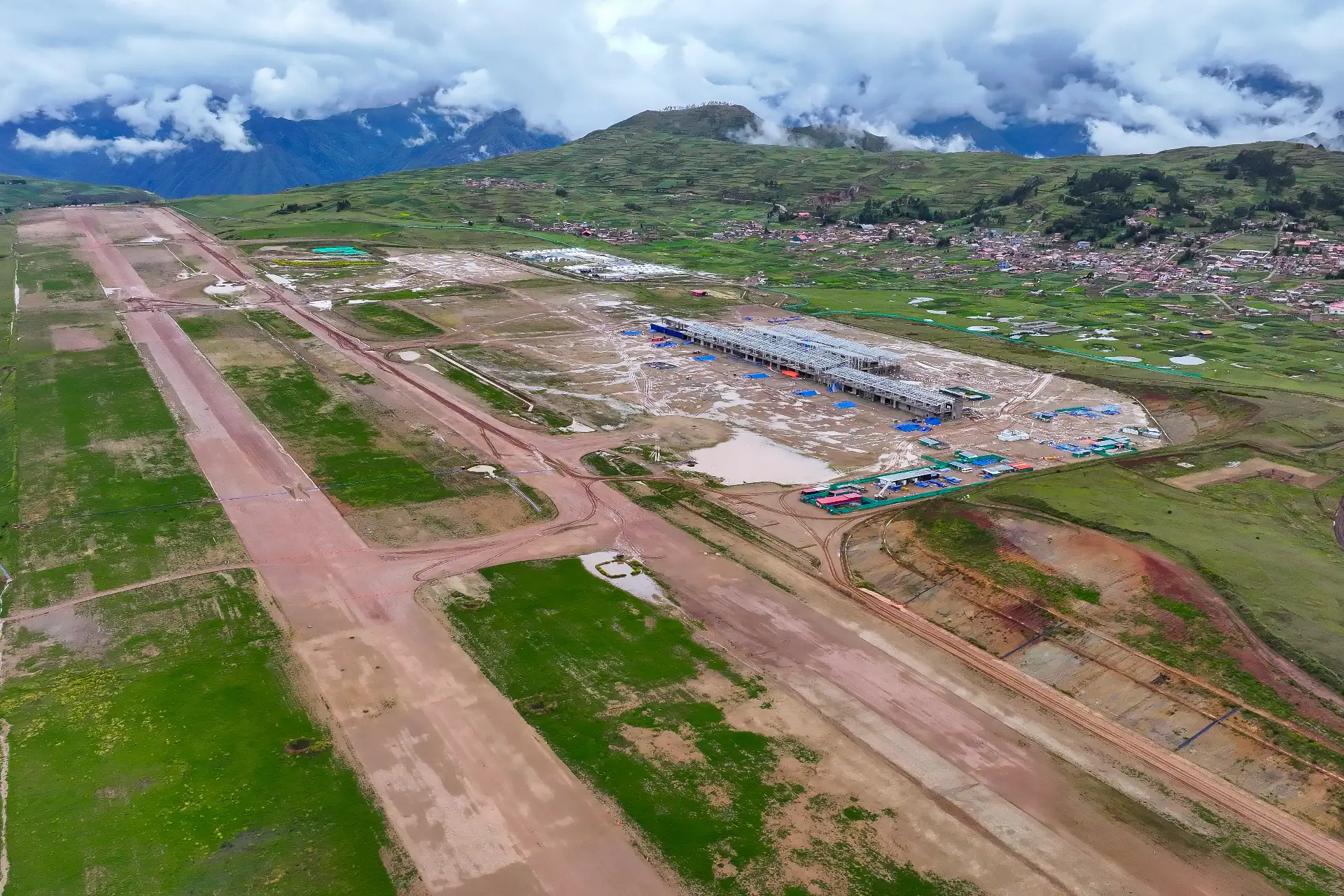 El ministro de Transportes y Comunicaciones, Aldo Prieto, inspeccionó las obras del Aeropuerto Internacional de Chinchero, que registran un 40% de avance y fortalecerá la conexión del Perú con el mundo. Foto: ANDINA/Difusión MTC