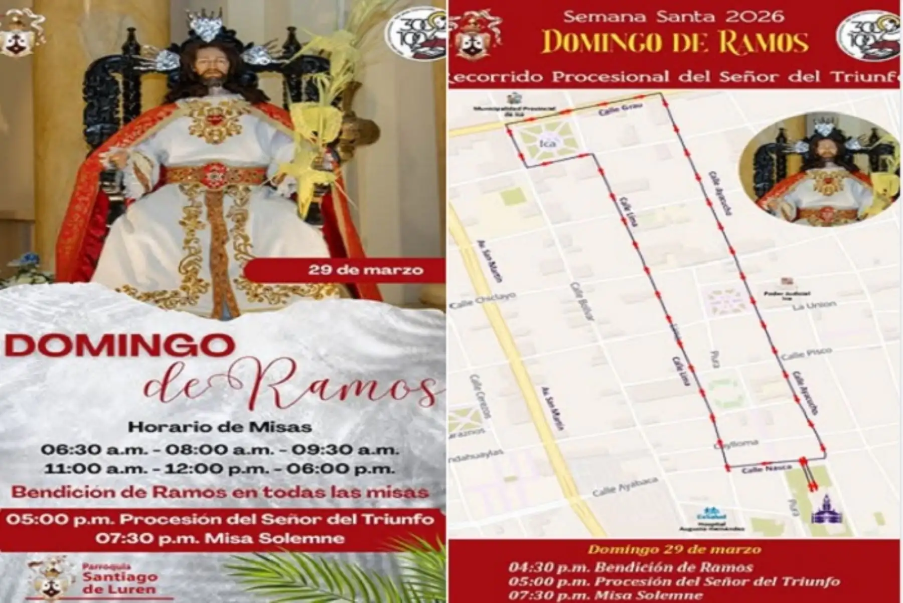 Ica celebra Semana Santa con tradicional Domingo de Ramos y procesión del Señor de Luren