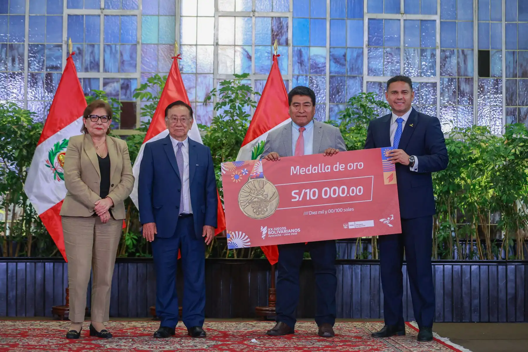 Presidente José María Balcázar participa en la ceremonia de entrega de premios a los deportistas y entrenadores medallistas de los XX Juegos Bolivarianos Ayacucho – Lima 2025. Foto: ANDINA/Prensa Presidencia