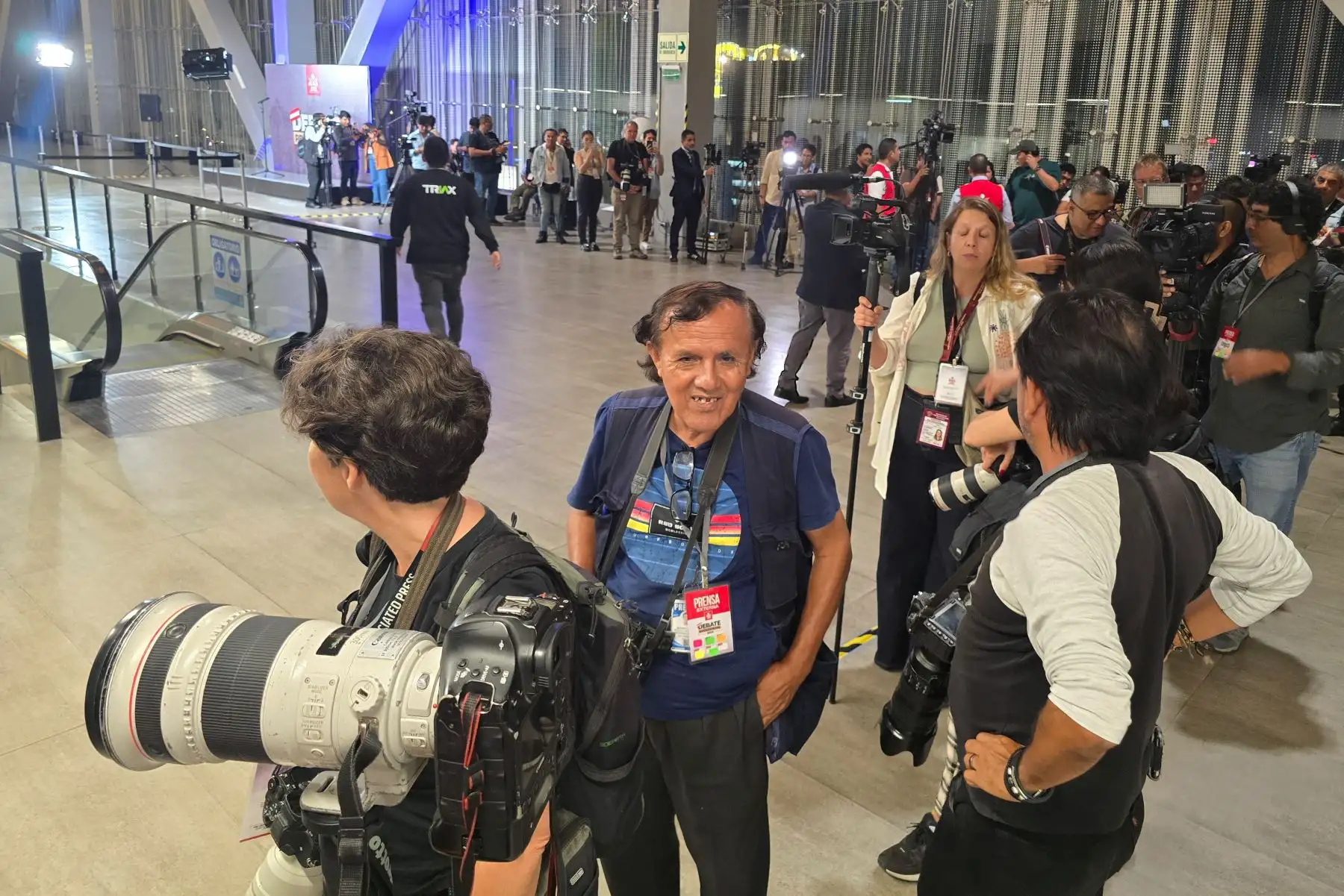 Todo queda listo para el inicio del día dos de la segunda jornada del debate presidencial, organizado por el Jurado Nacional de Elecciones (JNE), en el Centro de Convenciones de Lima. .Foto: ANDINA/Jhonel Rodríguez Robles