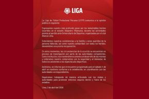 Comunicado de la LFPP sobre el superclásico del fútbol peruano. Imagen: X