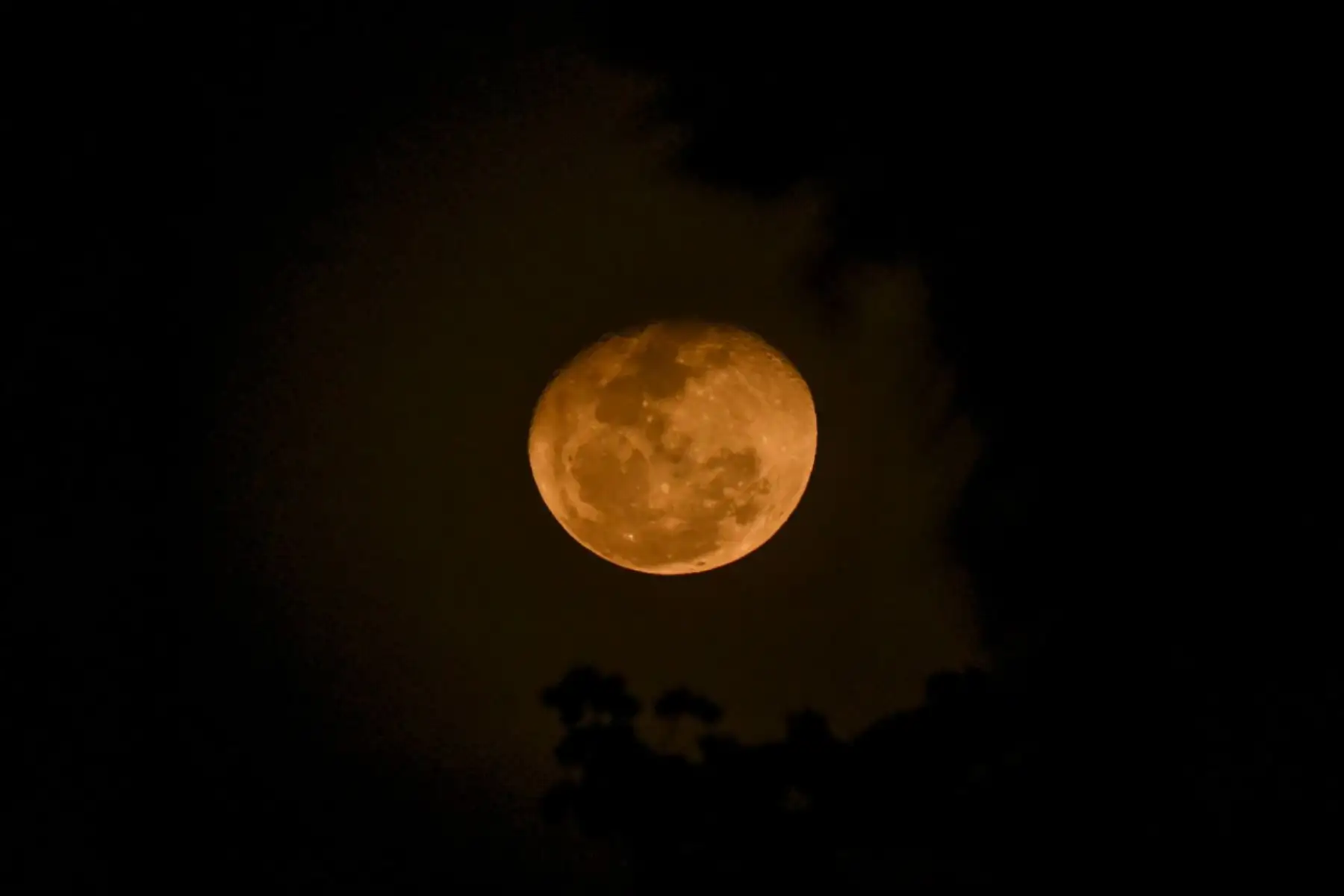 La luna menguante brilla sobre la bahía de Panamá en la Ciudad de Panamá. Foto: ANDINA/AFP