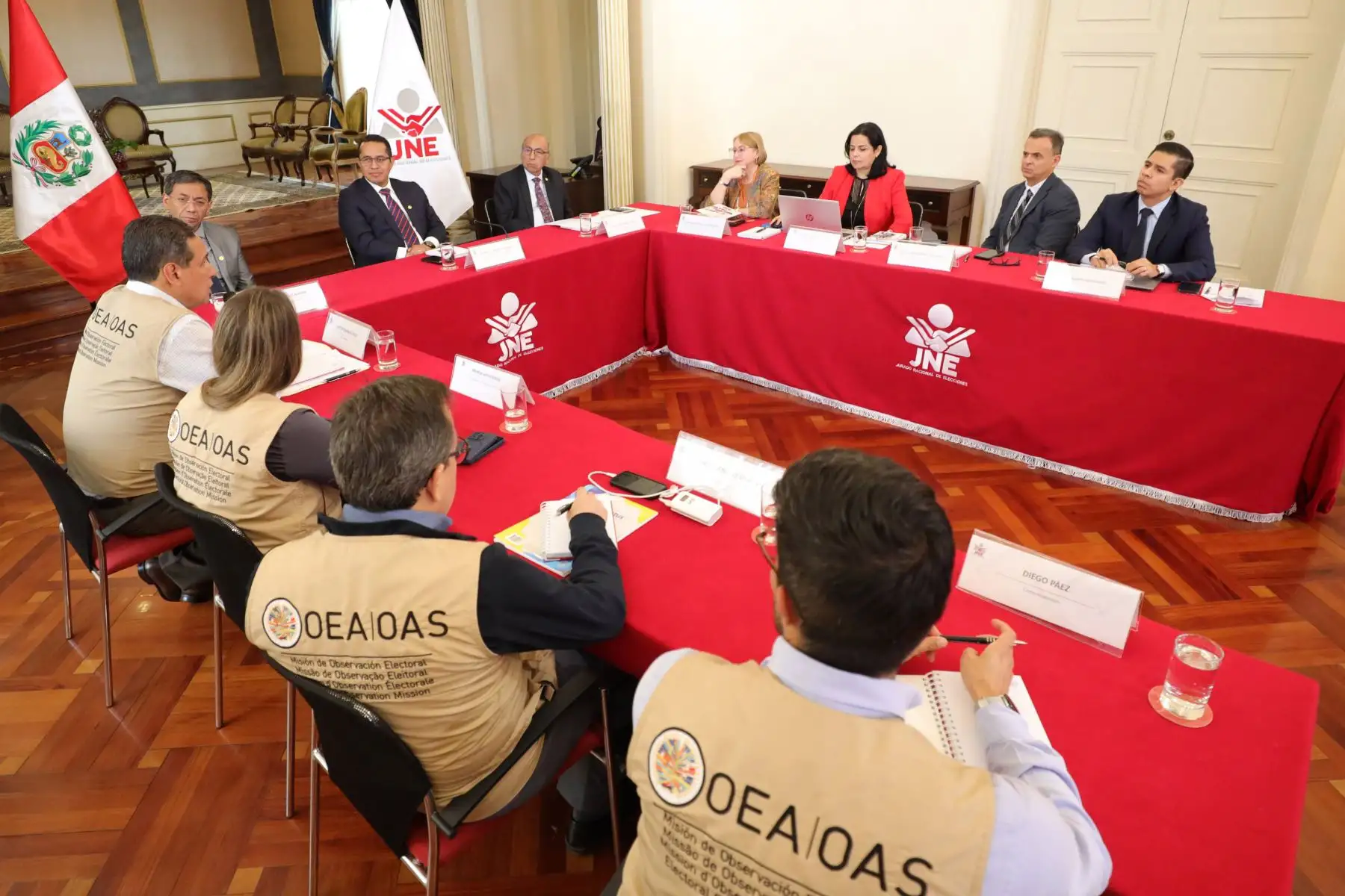 Presidente del JNE se reúne con misión de observación electoral de la OEA