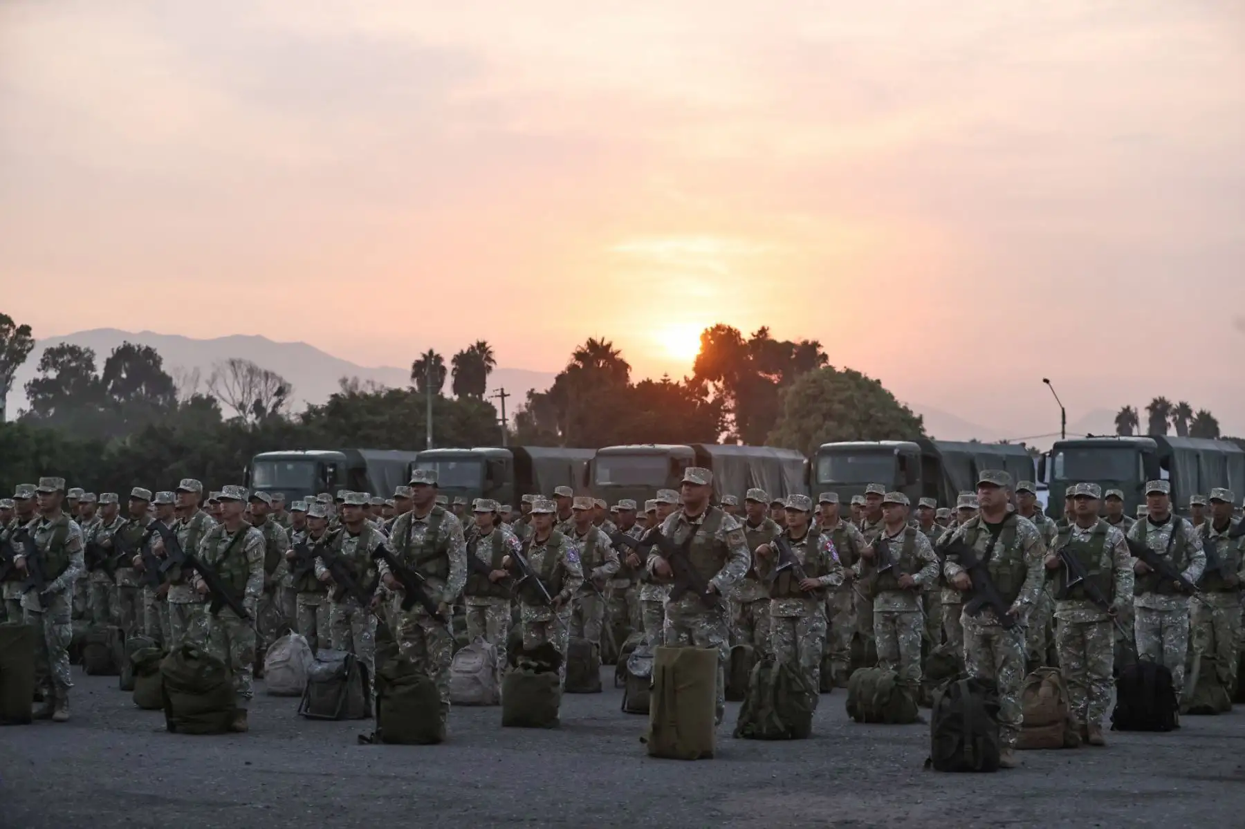 Despliegue de 45 más de mil efectivos de las instituciones castrenses, quienes se desplazarán a las distintas regiones del país como parte de las acciones en el marco de los comicios generales. Foto: ANDINA/ Juan Carlos Guzmán