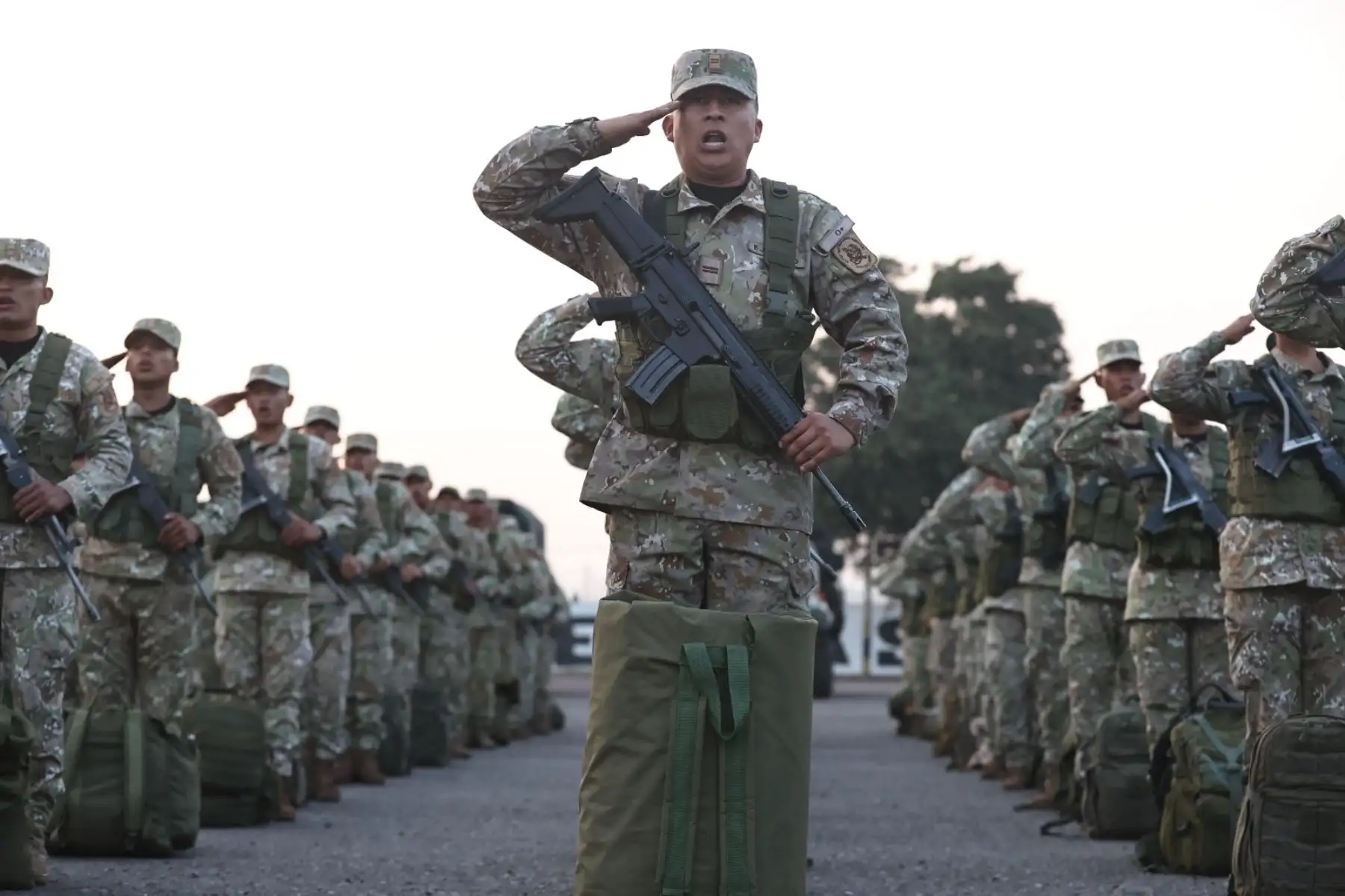 Despliegue de 45 más de mil efectivos de las instituciones castrenses, quienes se desplazarán a las distintas regiones del país como parte de las acciones en el marco de los comicios generales. Foto: ANDINA/ Juan Carlos Guzmán