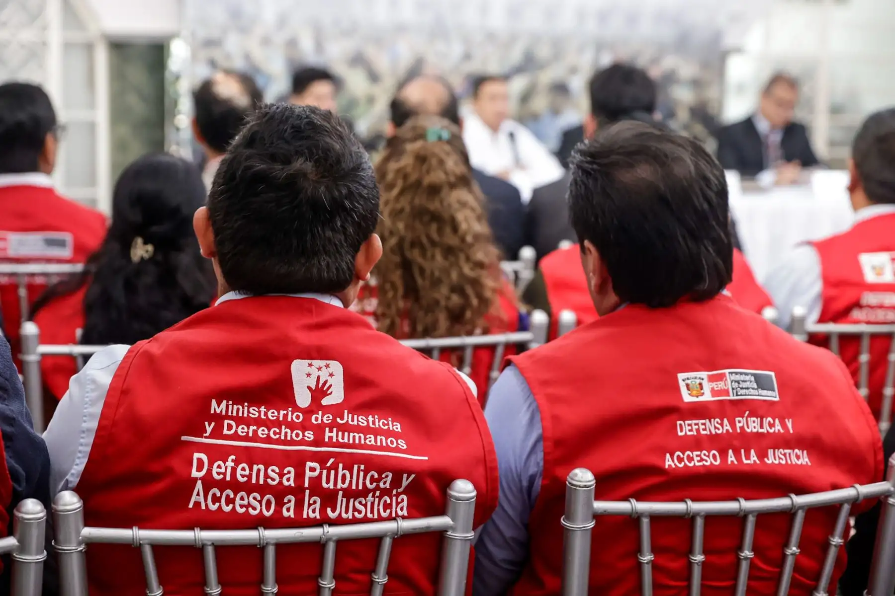 Personal del sistema penitenciario participa en la jornada de presentación de la estrategia para reducir el hacinamiento en cárceles. Fotos: ANDINA/Luis Iparraguirre.